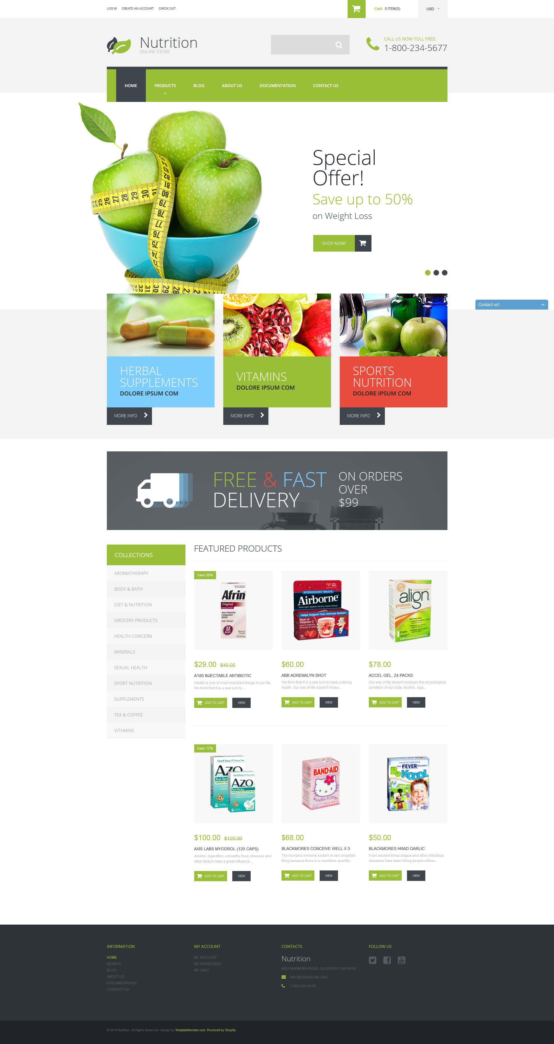 Nutrivibe Hub - Nutrition Supplements Shopify Online Store 2.0 Theme