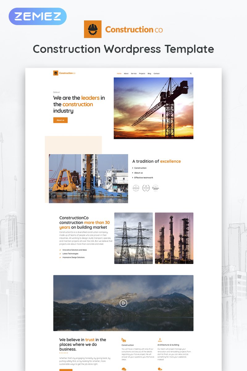 Construction Business WordPress Theme