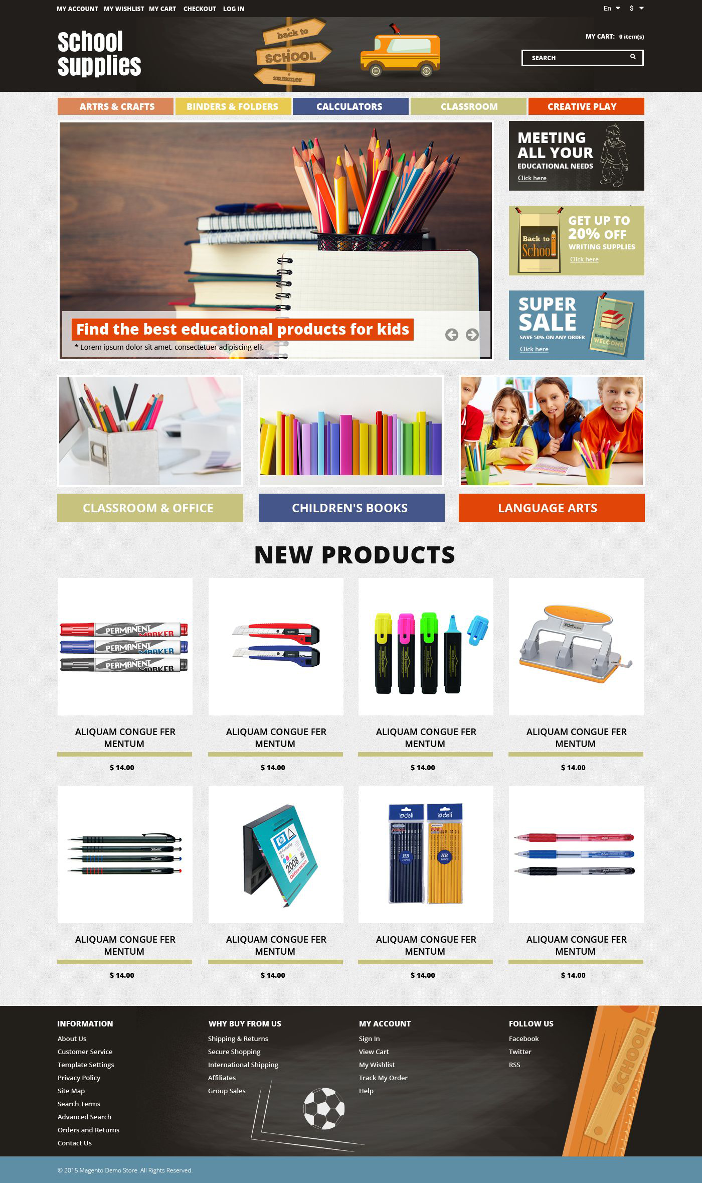 School Essentials Magento Theme