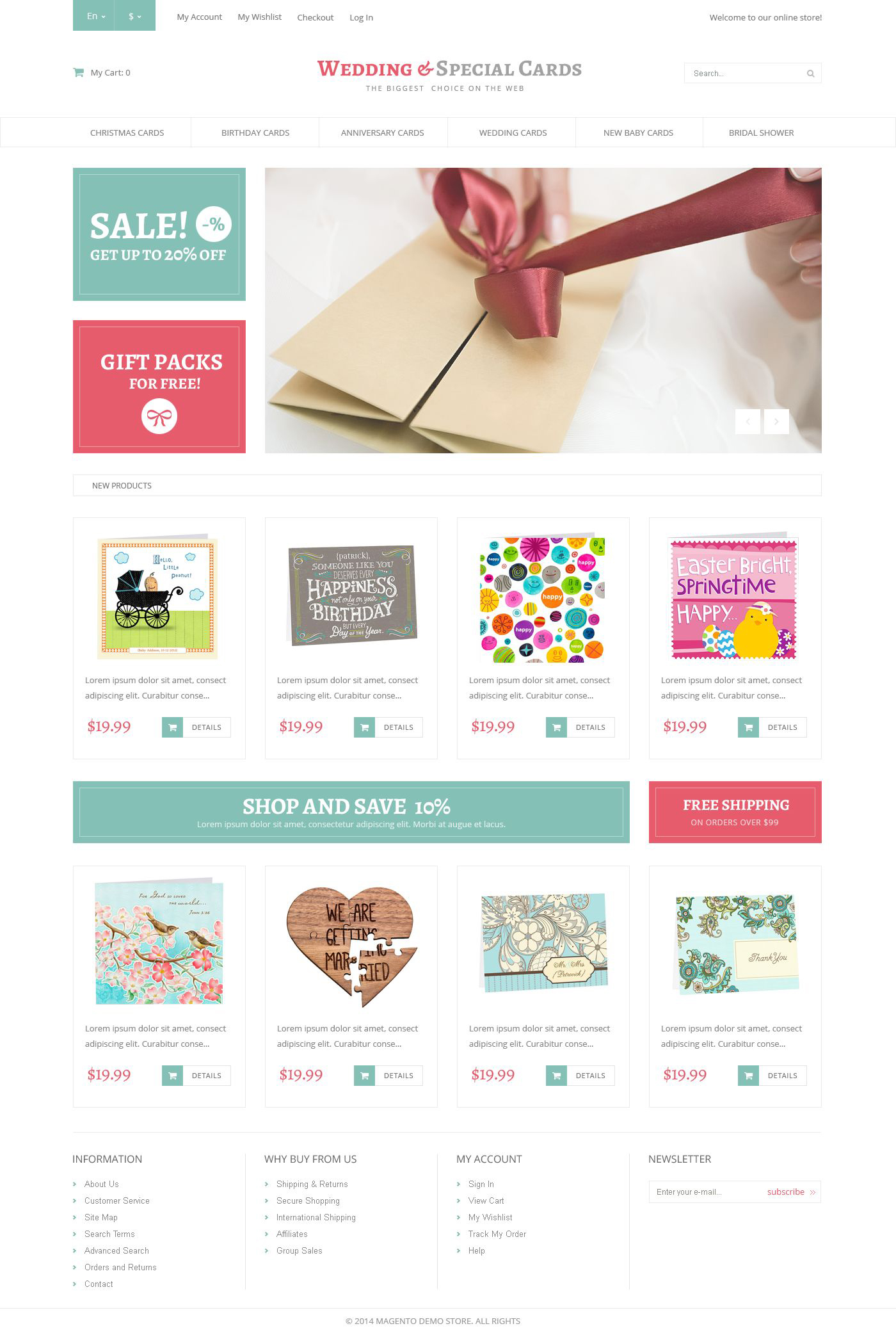 Special Day Cards Magento Theme