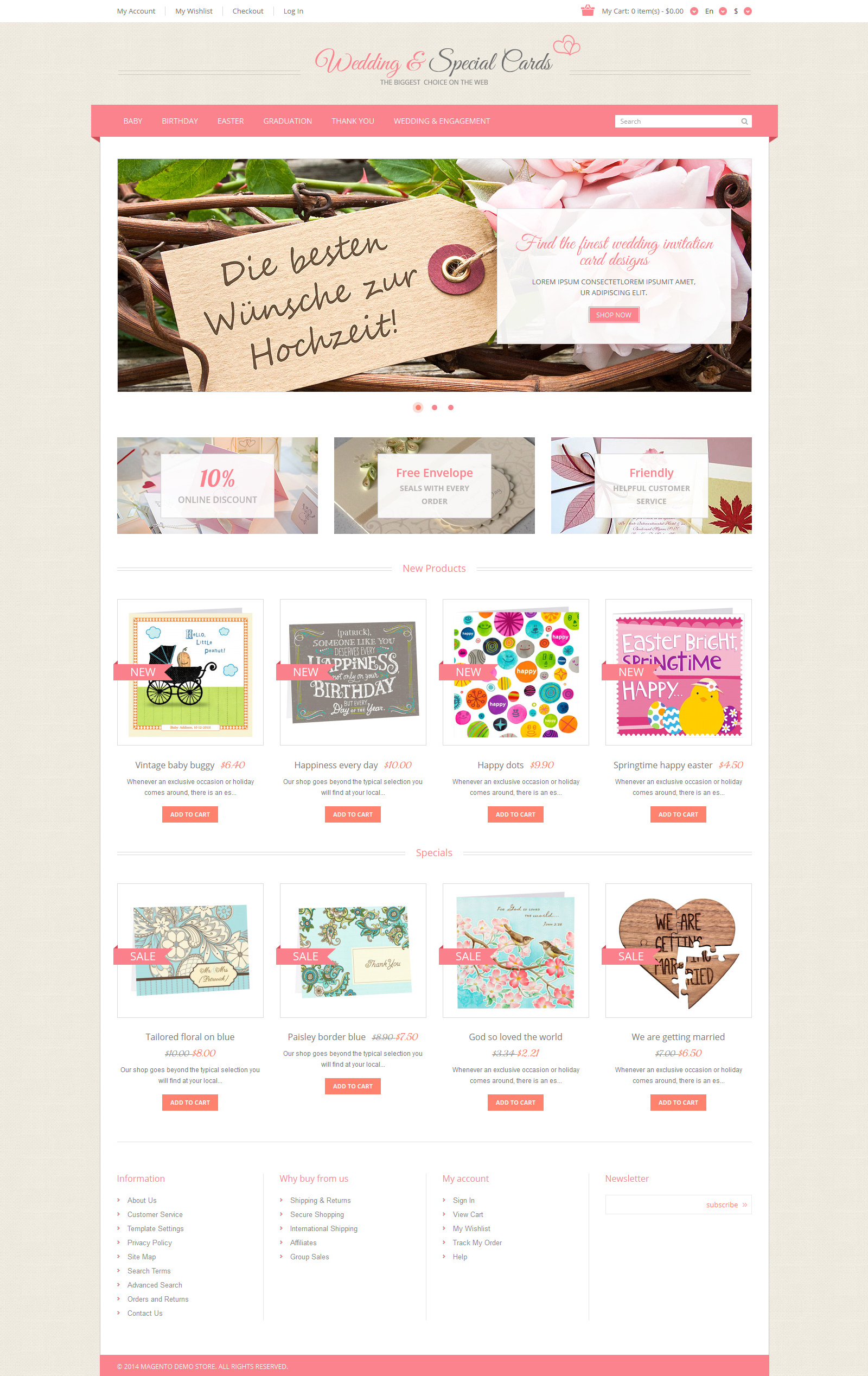 Special Occasion Cards Magento Theme