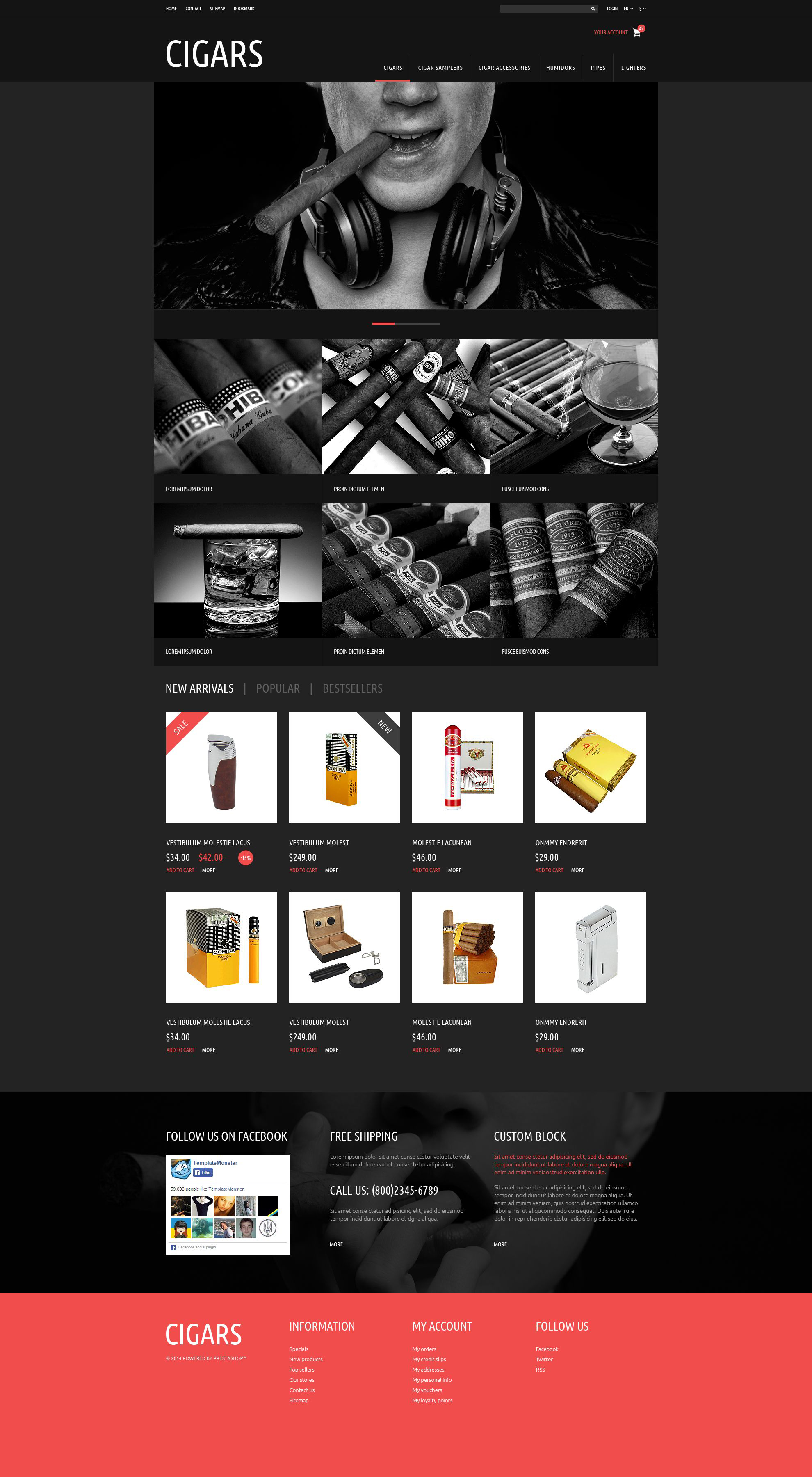 Tobacco  Cigars Store PrestaShop Theme