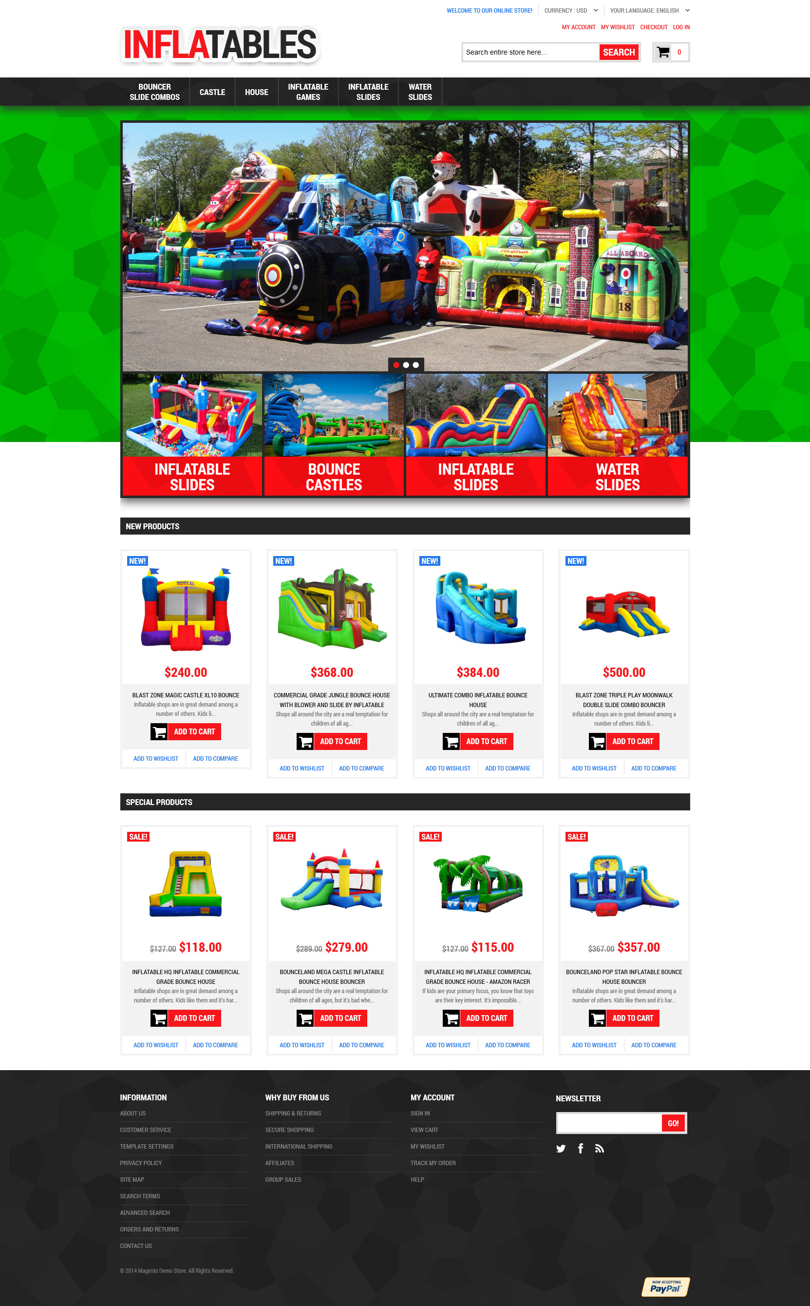 Inflatables Magento Theme