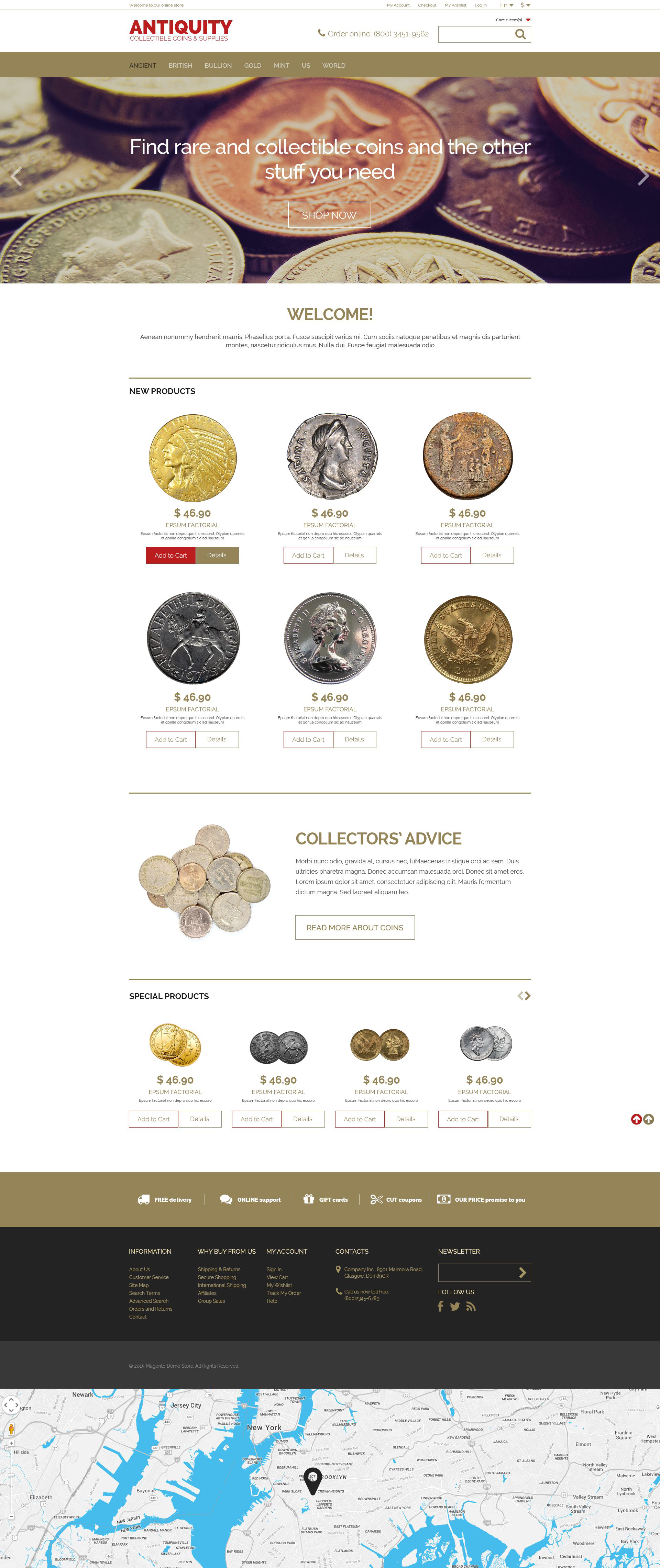 Collectible Coins Magento Theme
