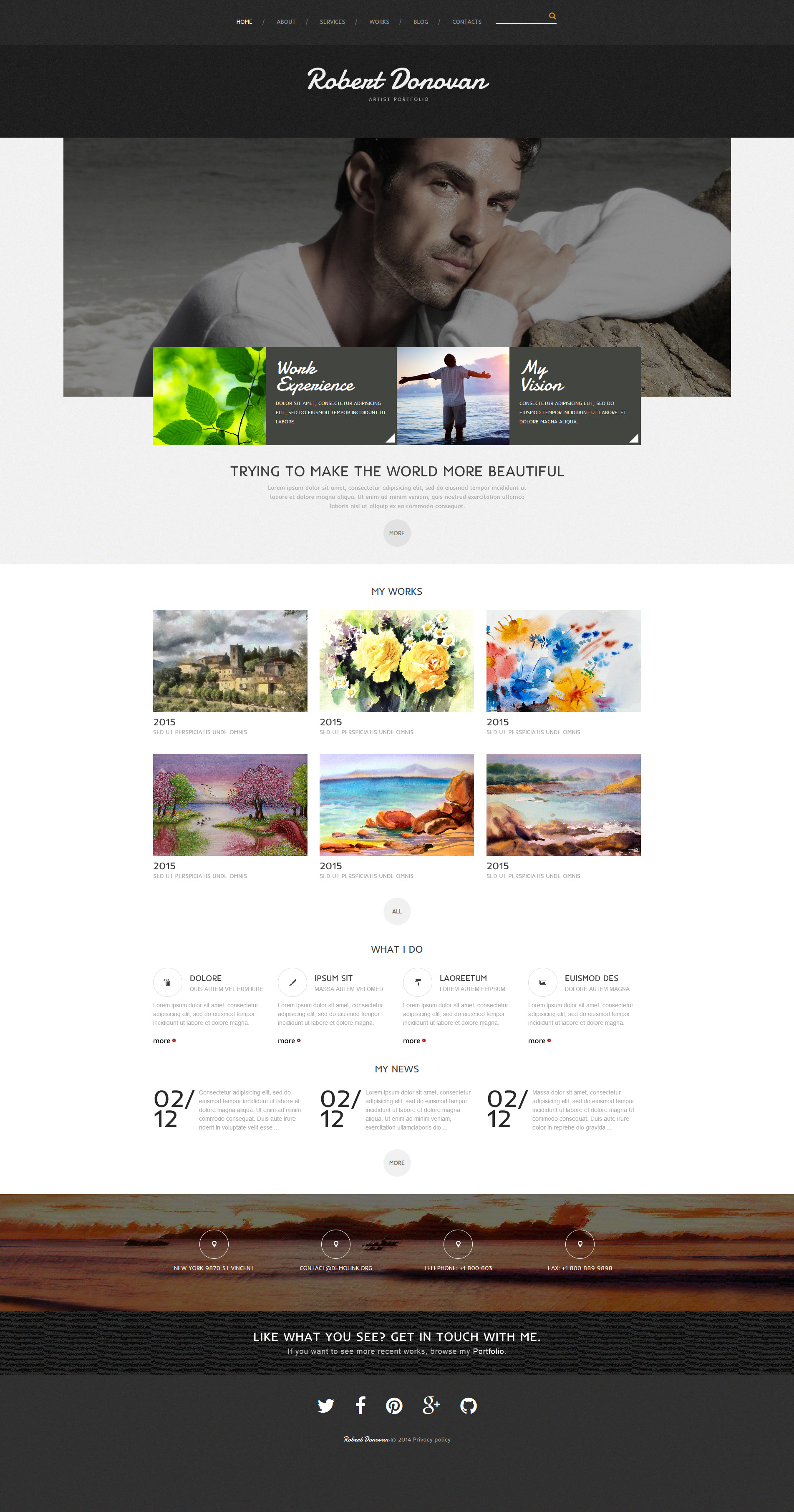 Artist Portfolio Joomla Template