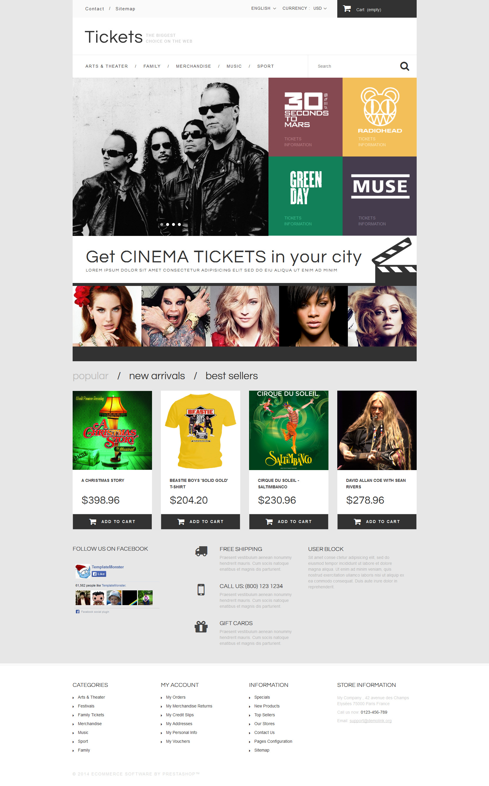 Book Tickets PrestaShop Theme