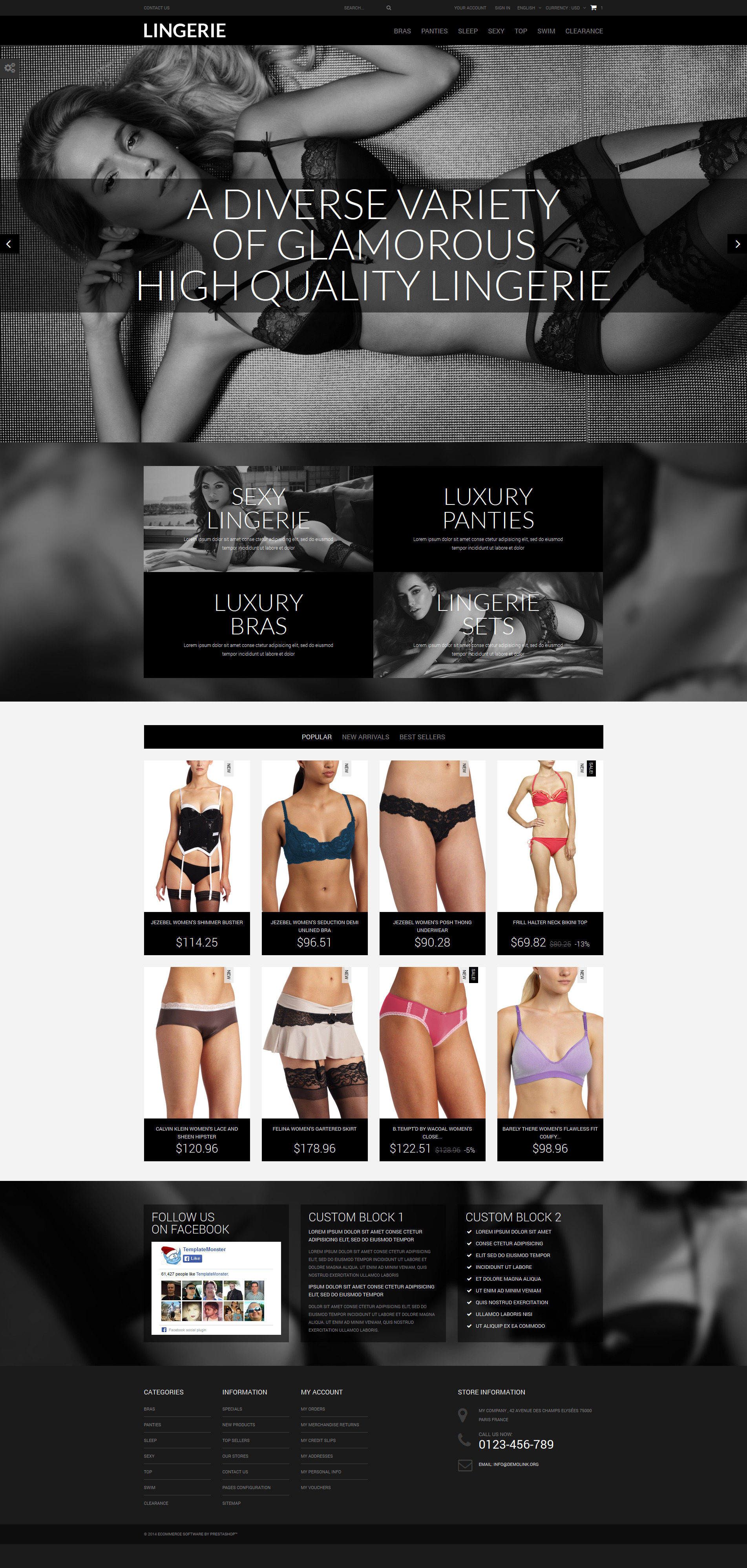 Elegant Lingerie PrestaShop Theme