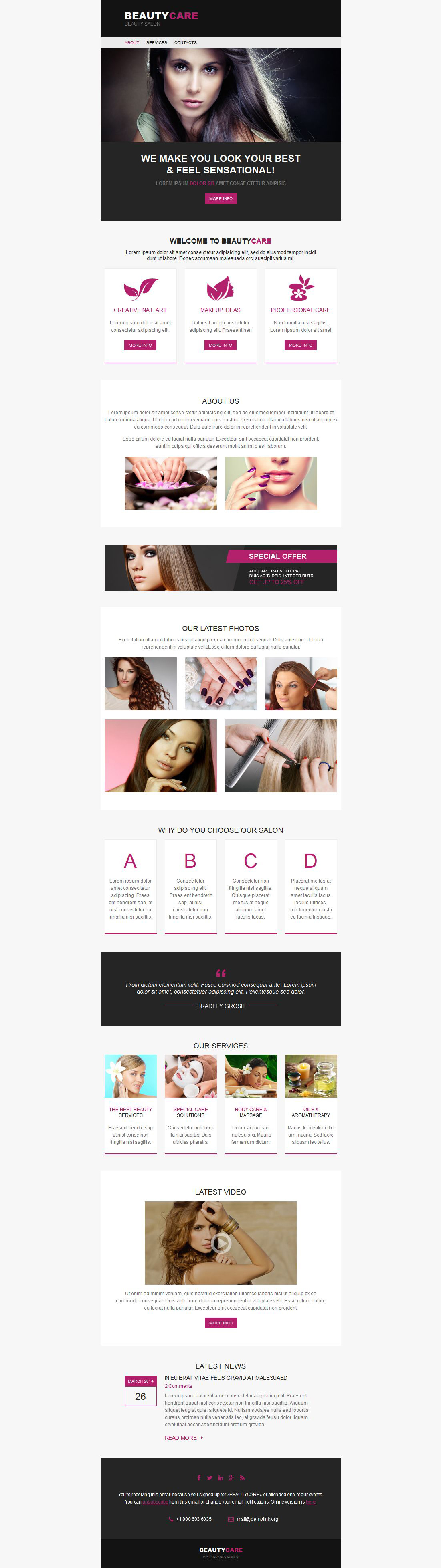 Beauty Salon Newsletter Template