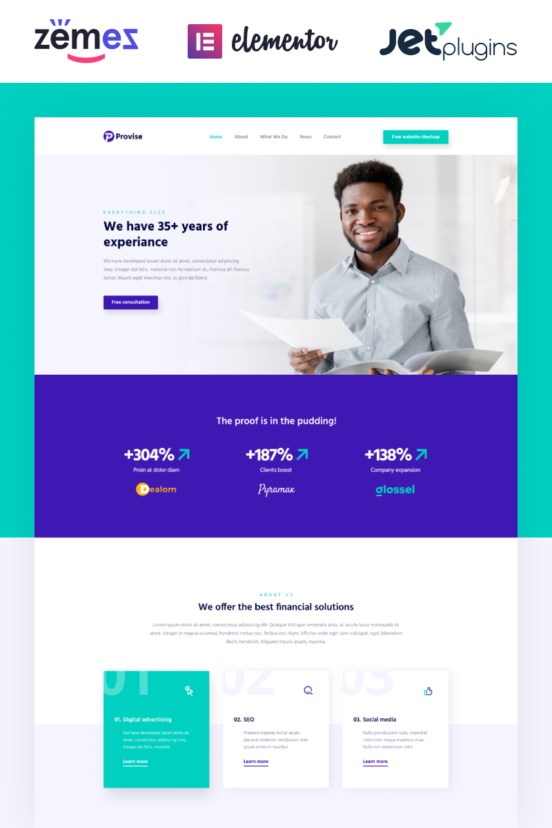 Provise - Special Financial Consulting WordPress Elementor Theme