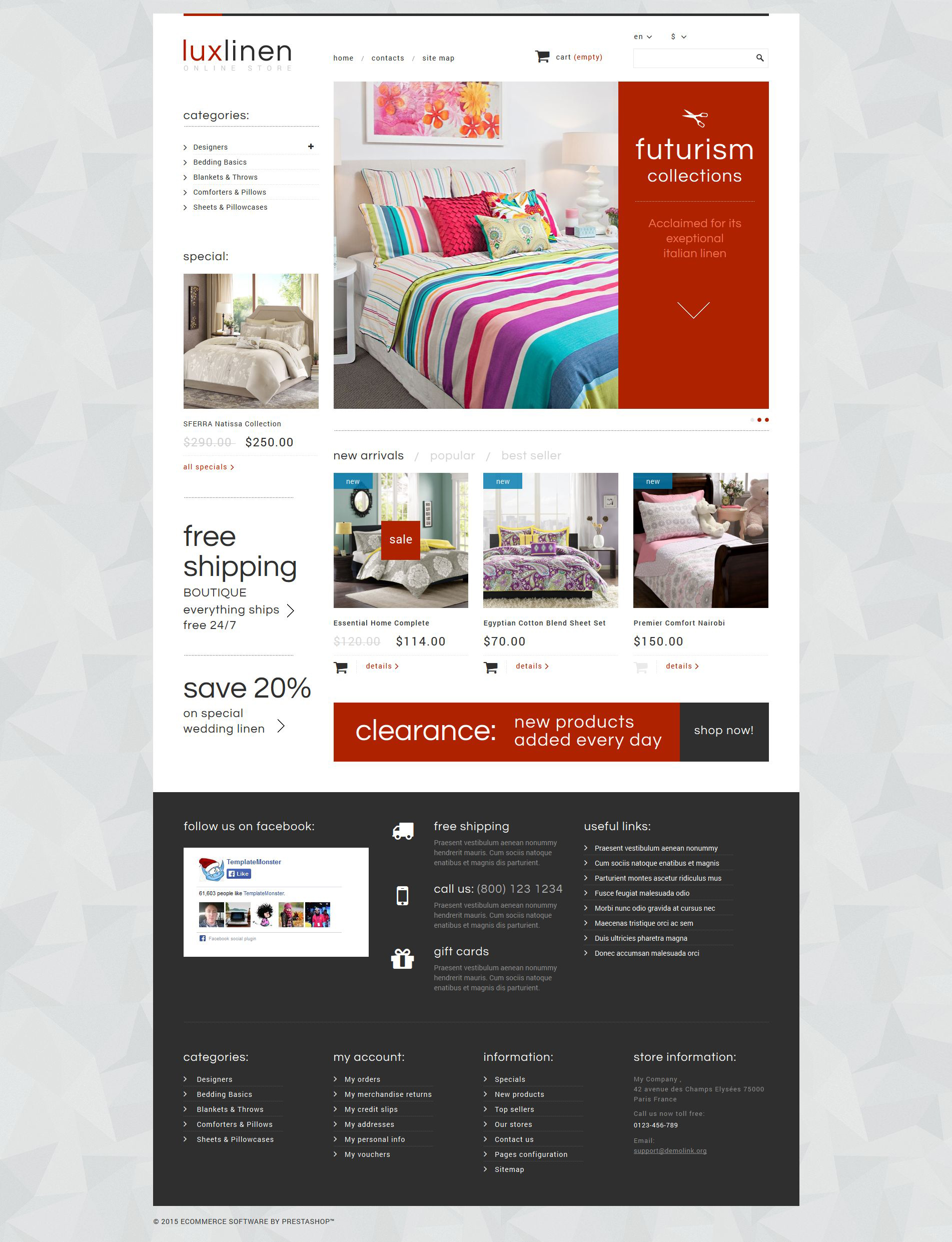 Luxury Linen Store PrestaShop Theme