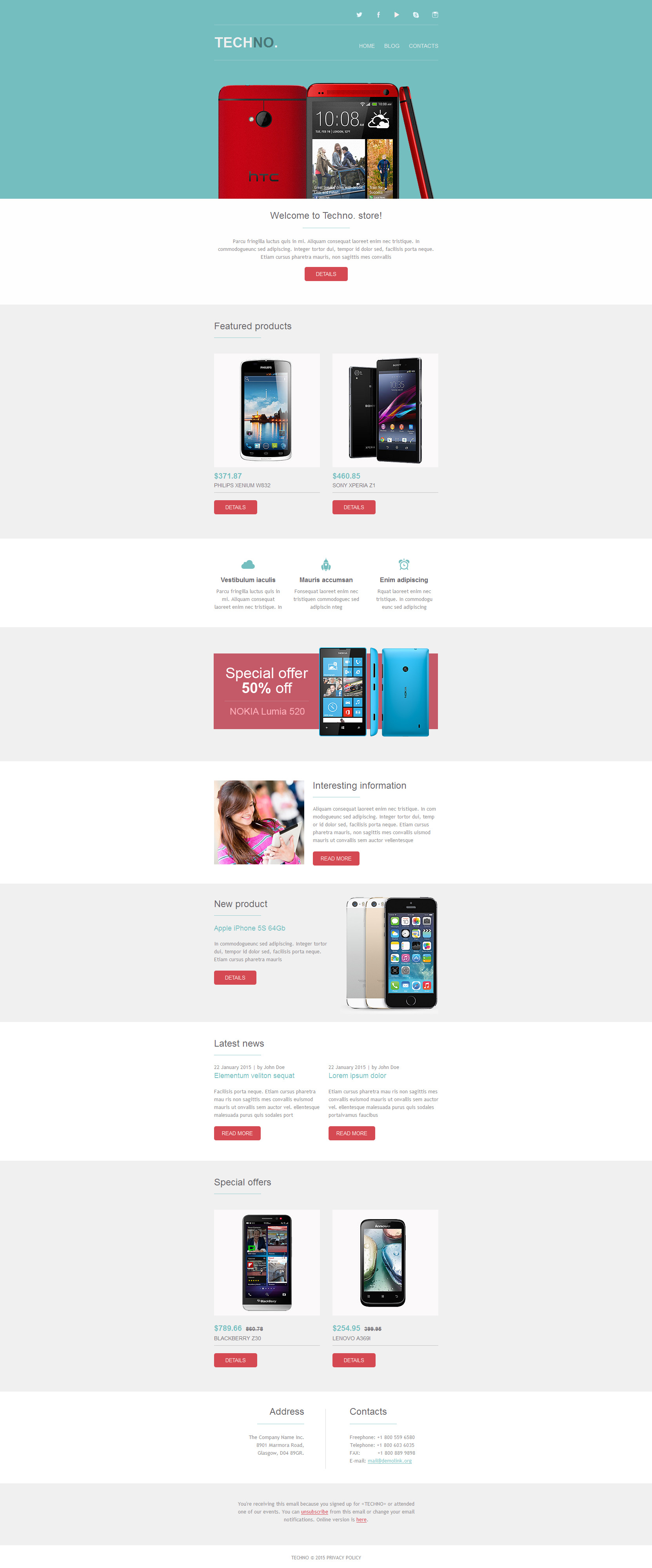 Mobile Store Newsletter Template