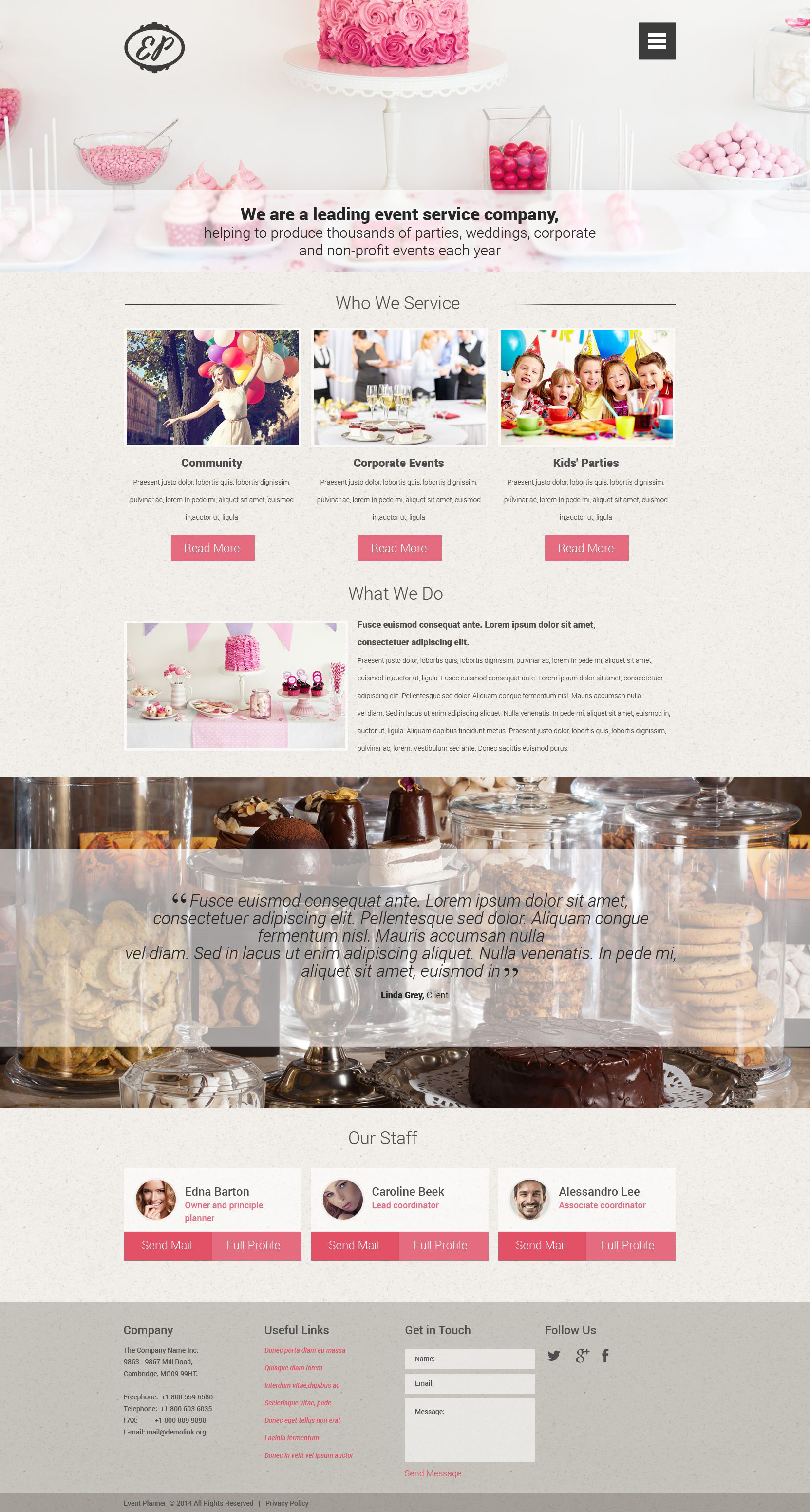 Event Planner Drupal Template