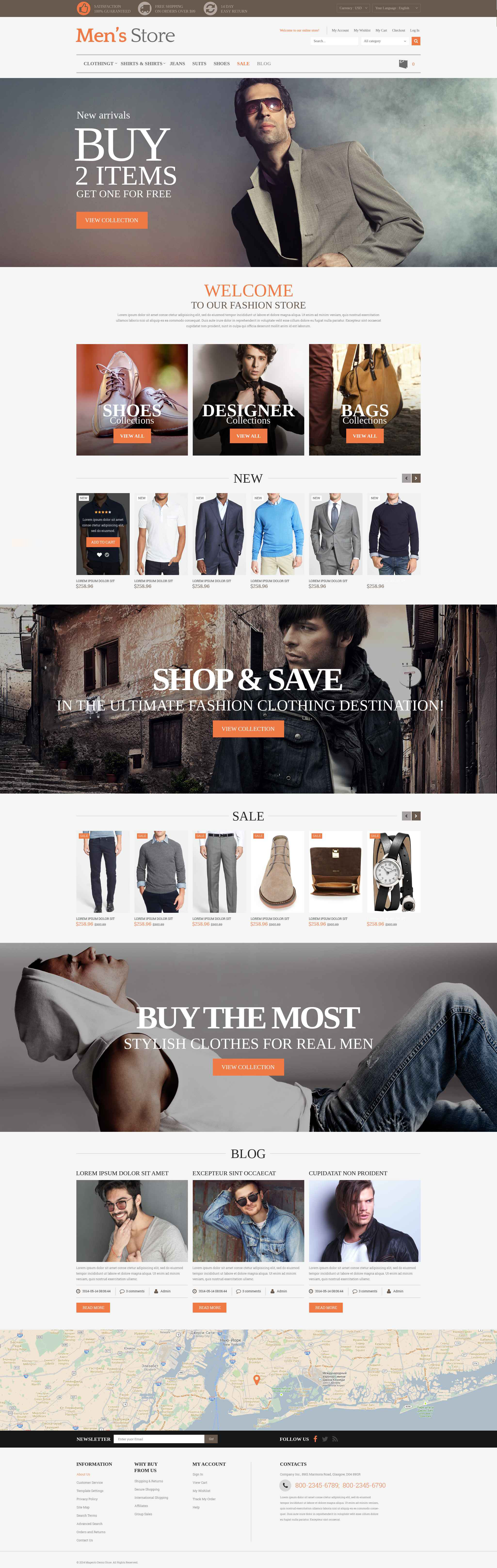 Men's Clothing Style Magento Theme