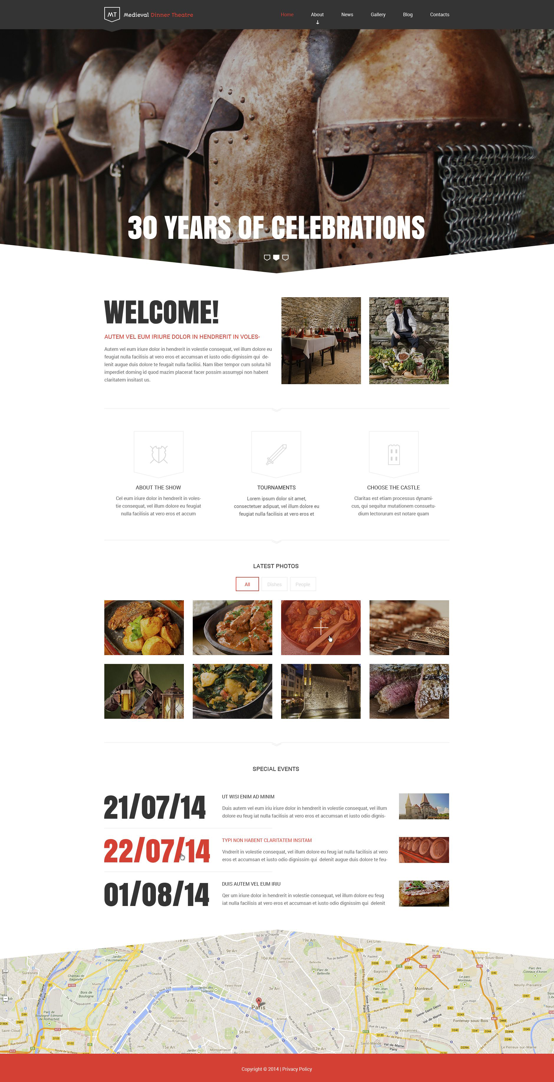 Medieval Dinner Theatre Drupal Template