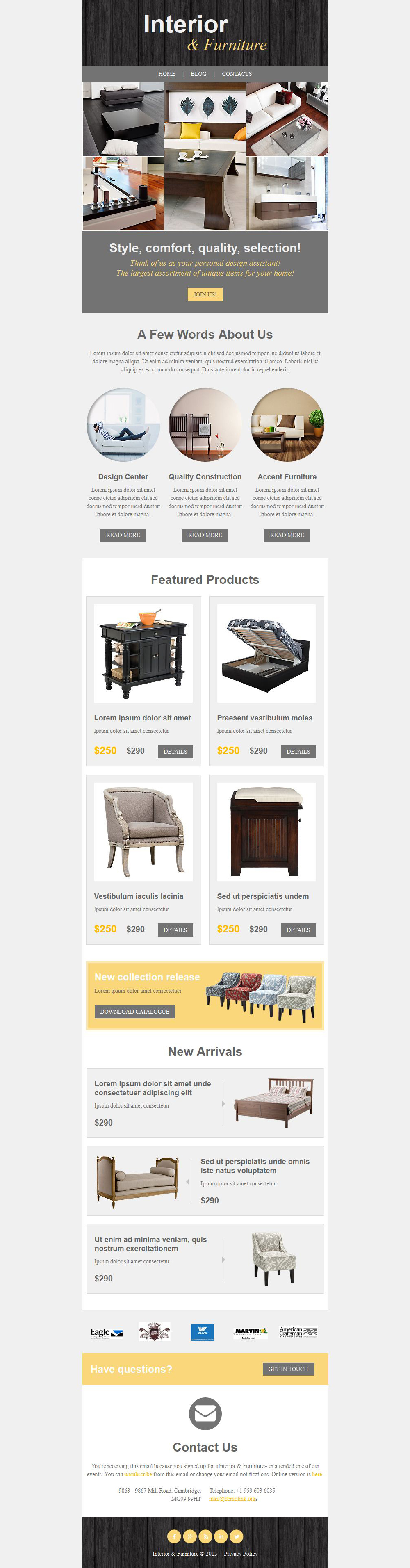 Interior & Furniture Responsive Newsletter Template