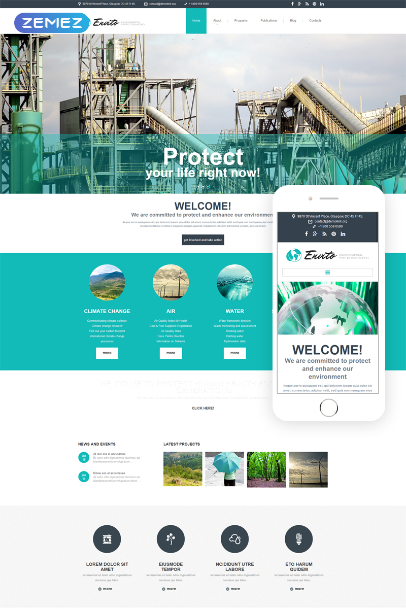 Environmental Responsive Joomla Template