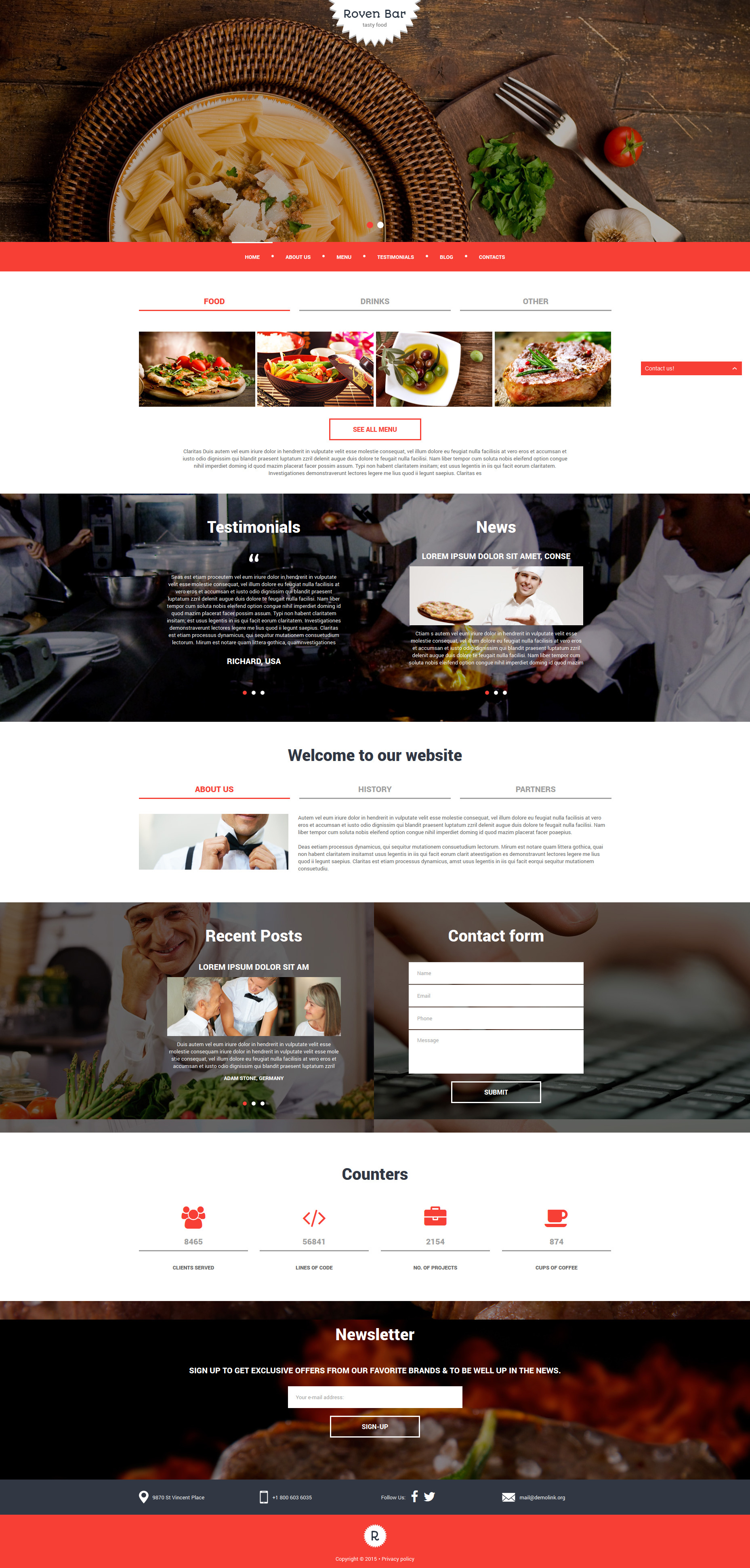 European Restaurant Responsive Joomla Template