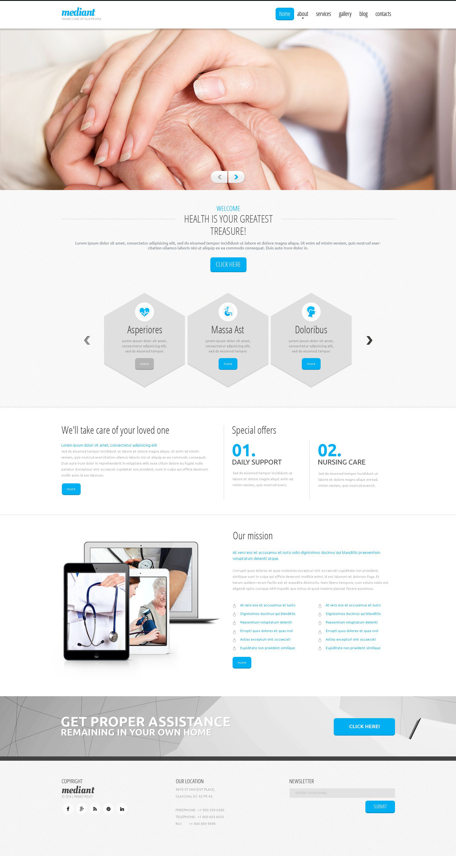 Elderly Care Responsive Drupal Template