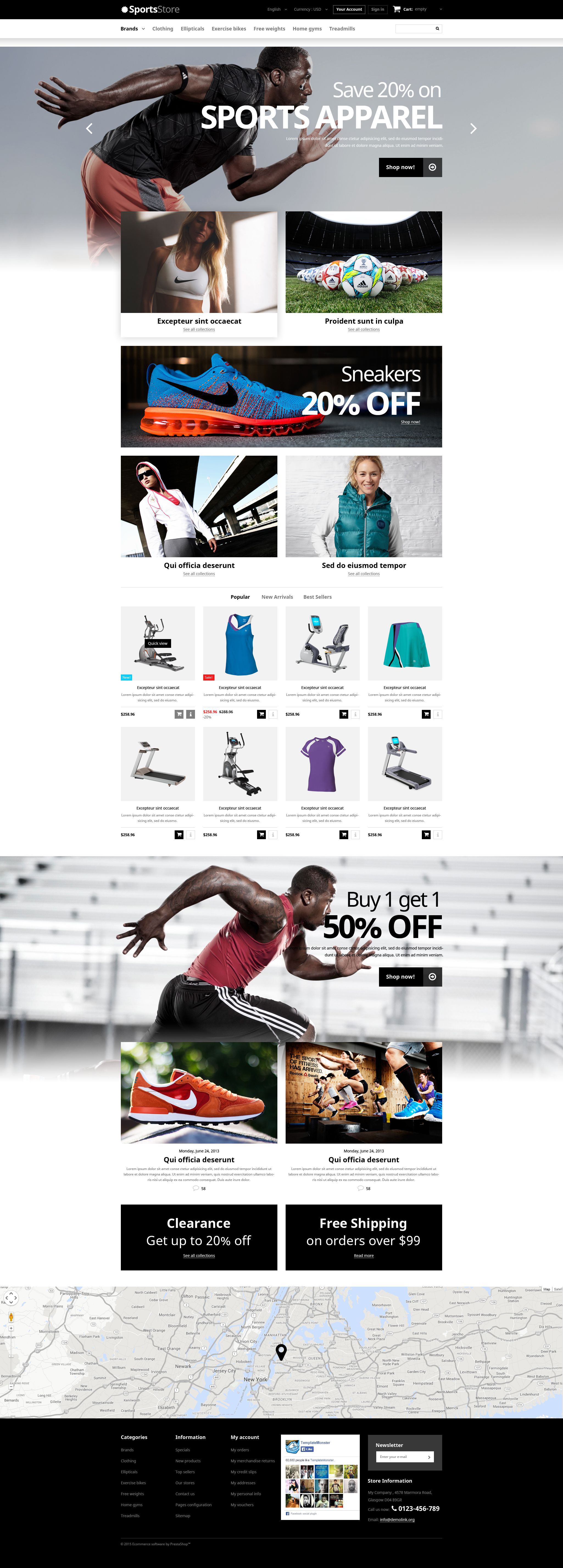 Sports Clothes  Equipment PrestaShop Theme