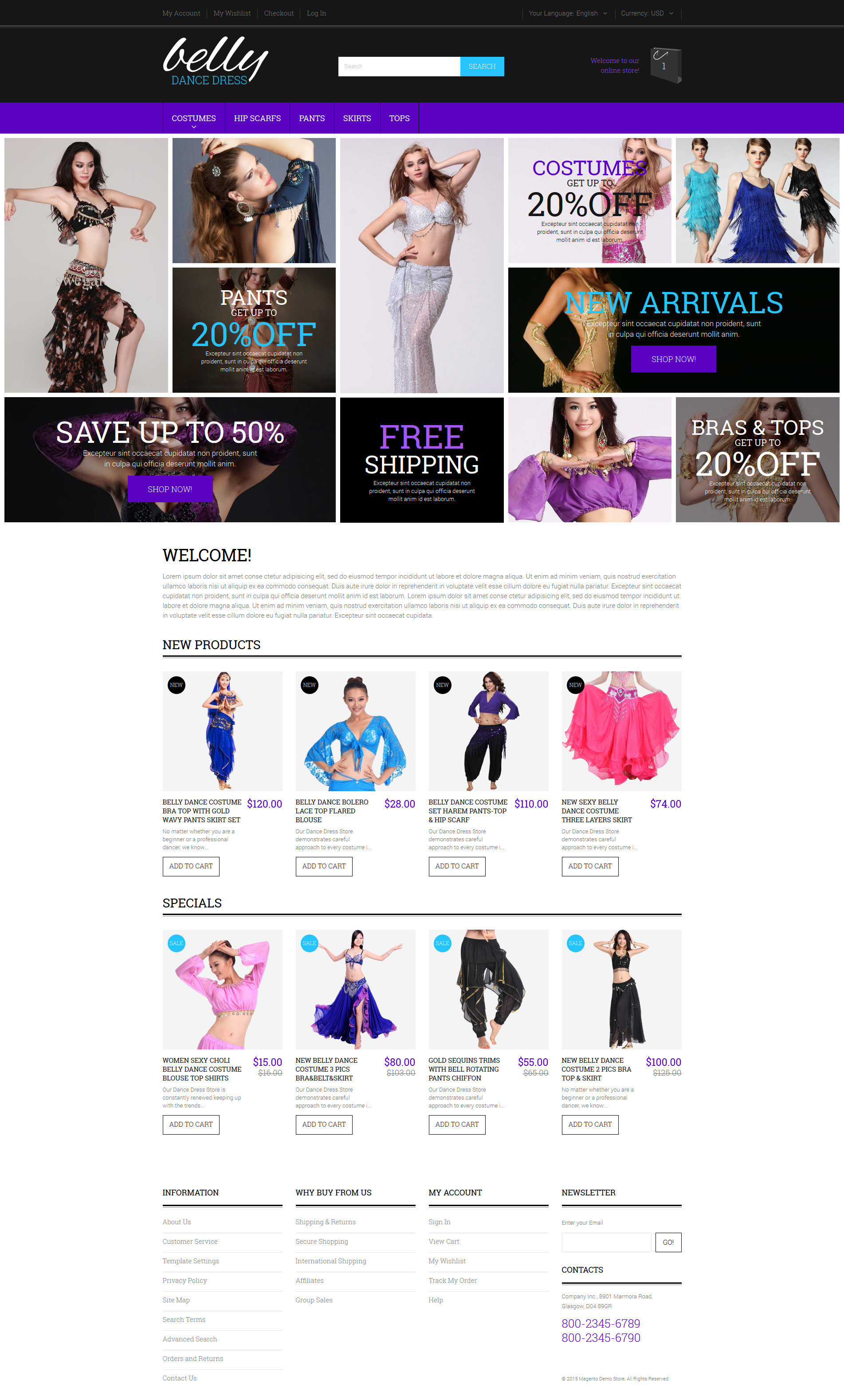 Belly Dance Costumes Magento Theme