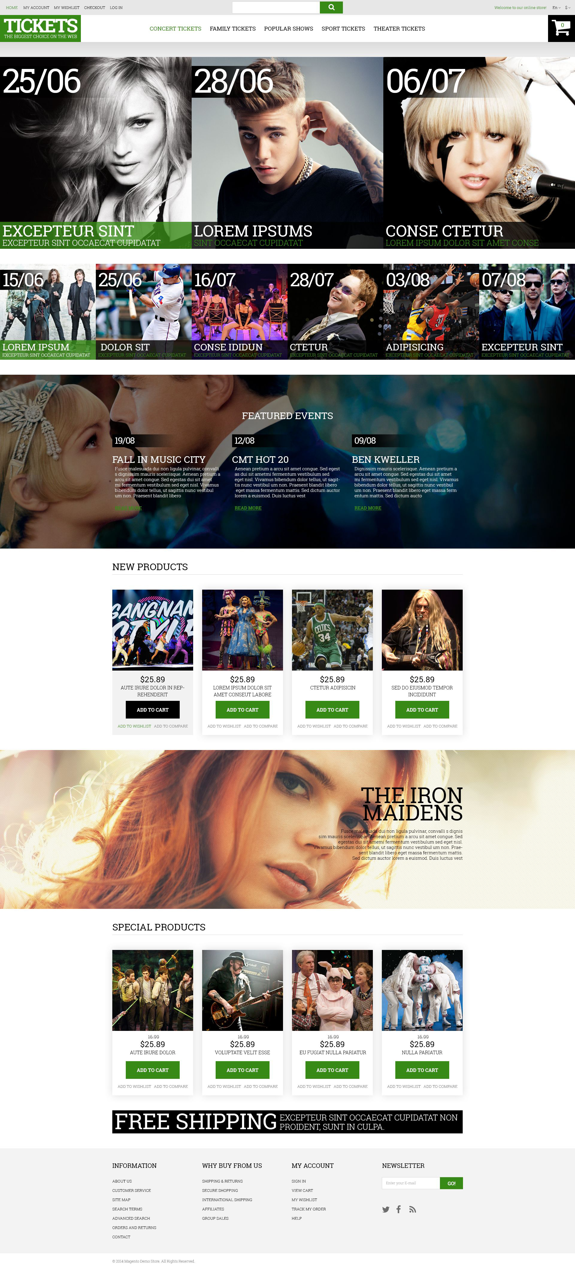 Music Ticket Broker Magento Theme