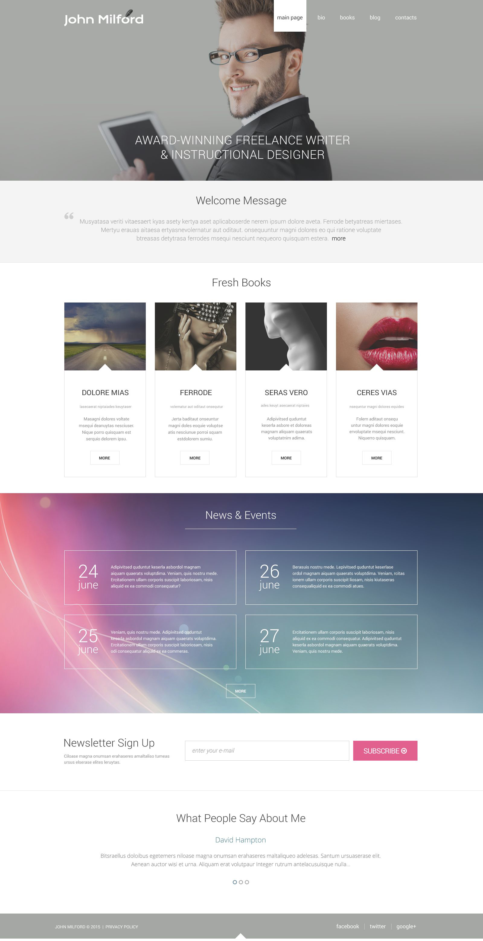 Legend - Responsive Book Writers and Authors WordPress Theme