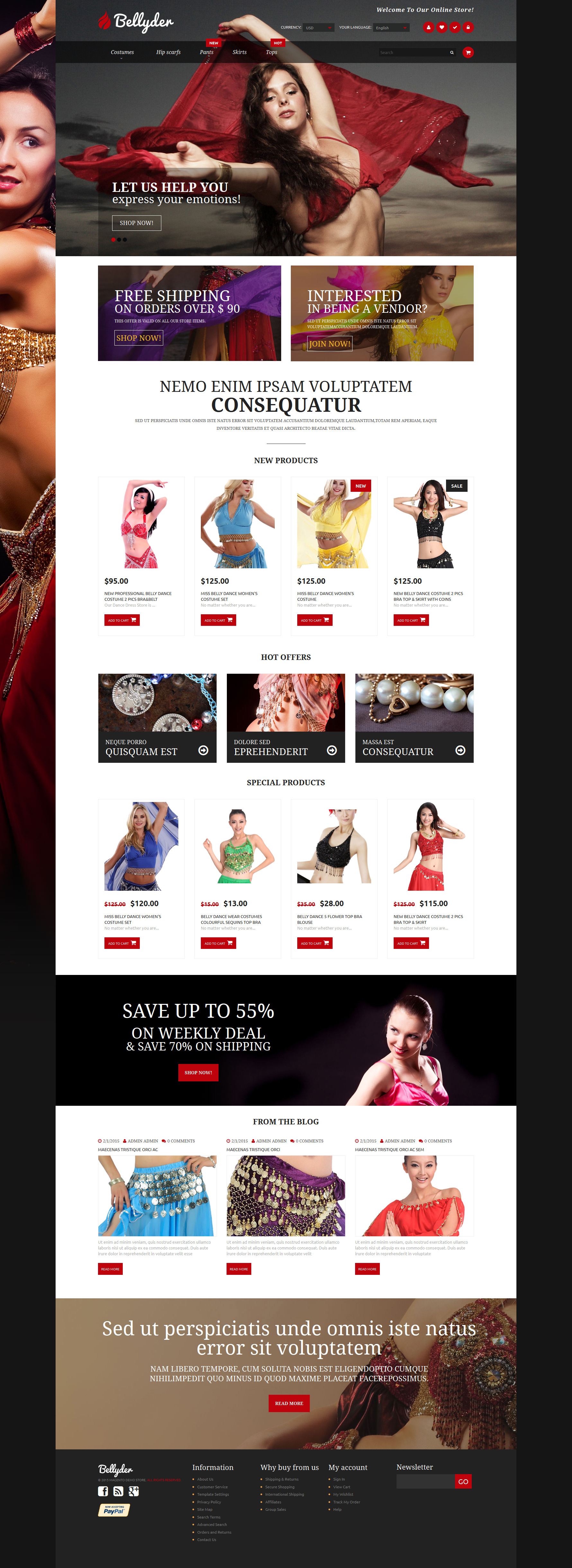 Belly Dance Outfit Magento Theme 