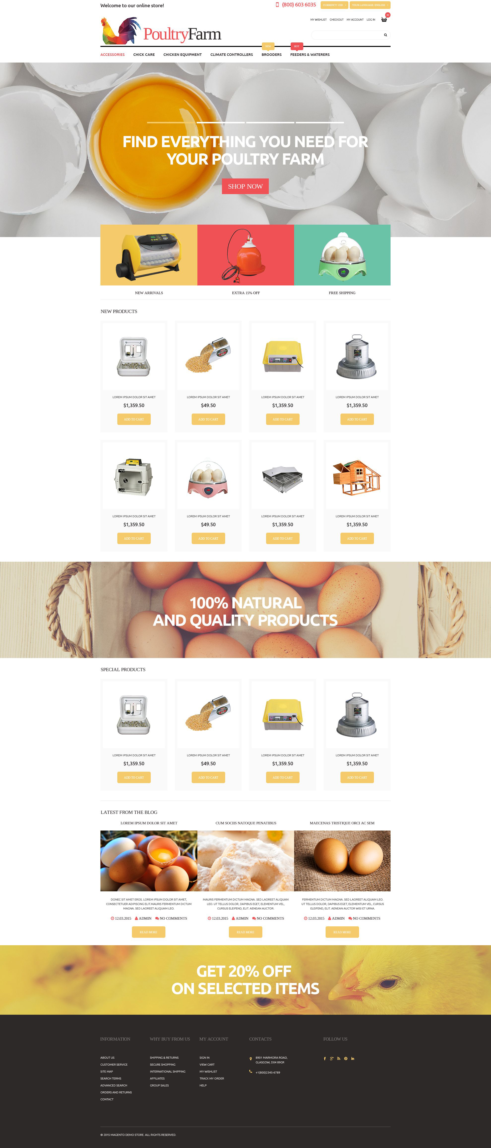 Poultry Farm Supplies Store Magento Theme