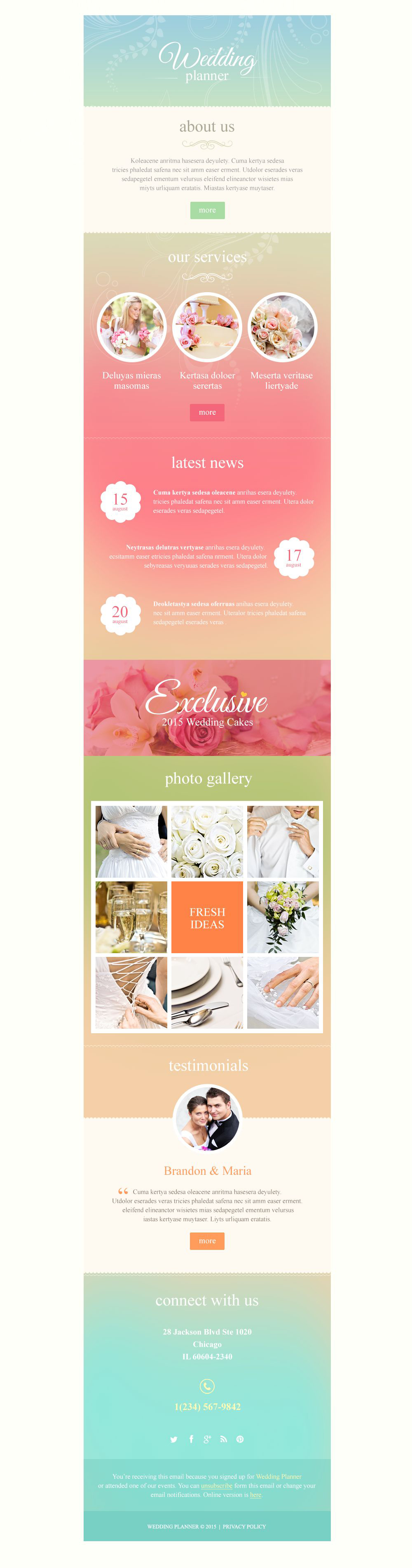 Wedding Planner Responsive Newsletter Template