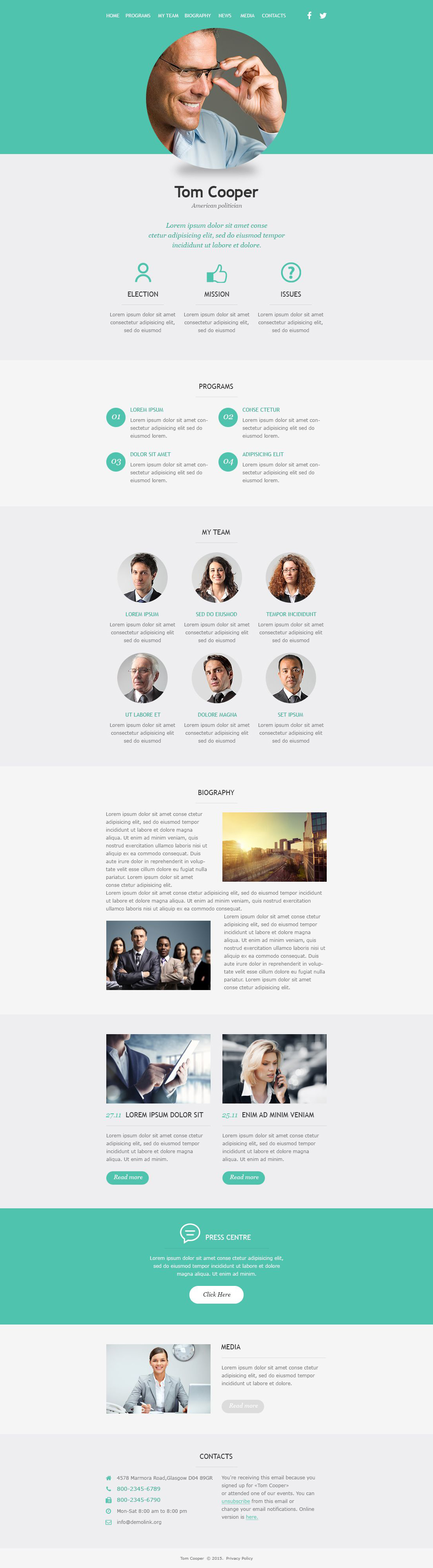 Political Candidate Responsive Newsletter Template