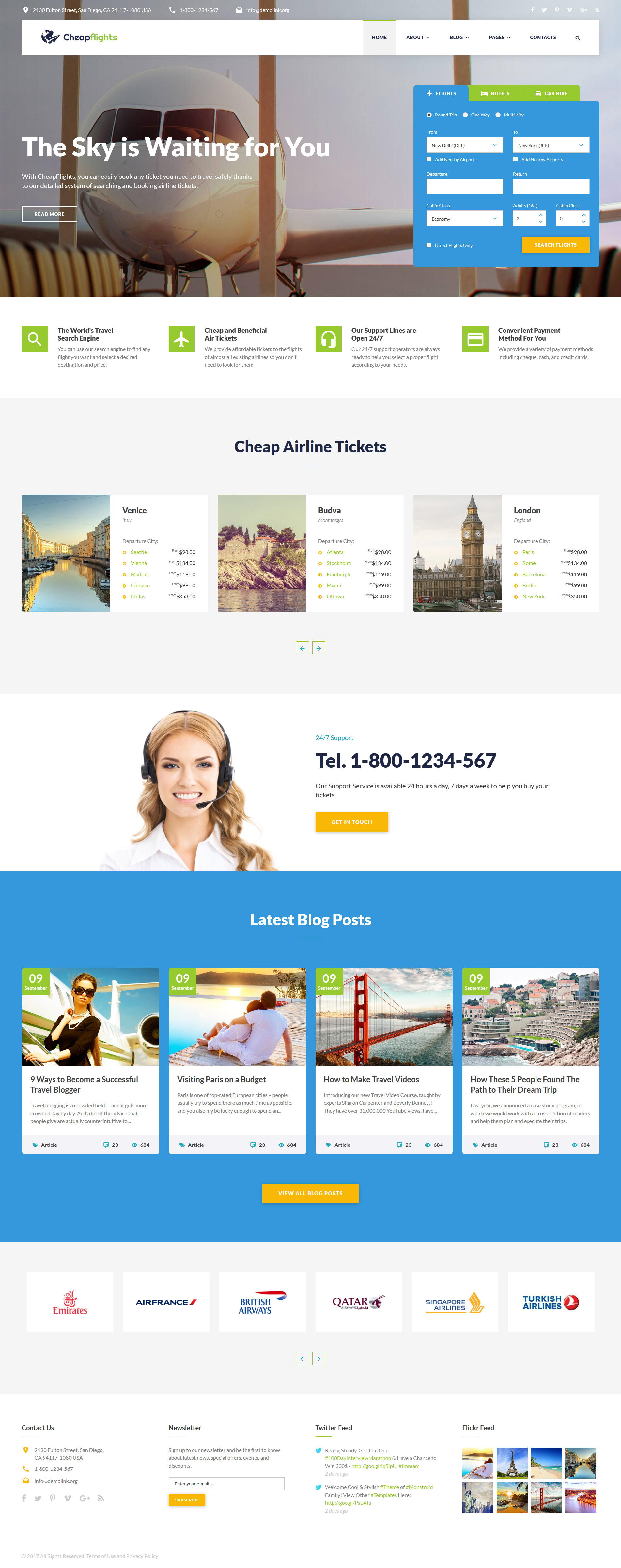 Flight Booking Website Template