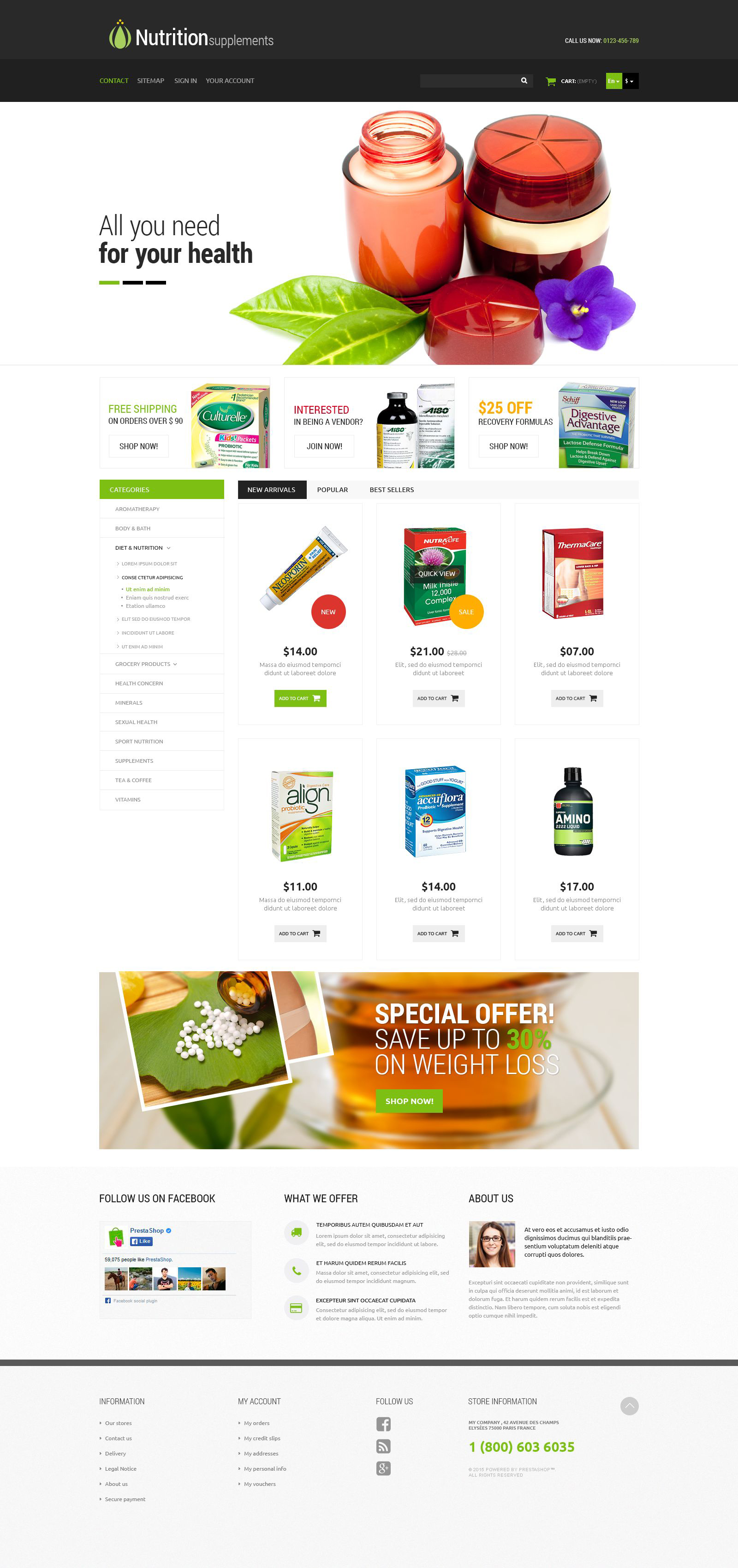 Nutrition Products PrestaShop Theme