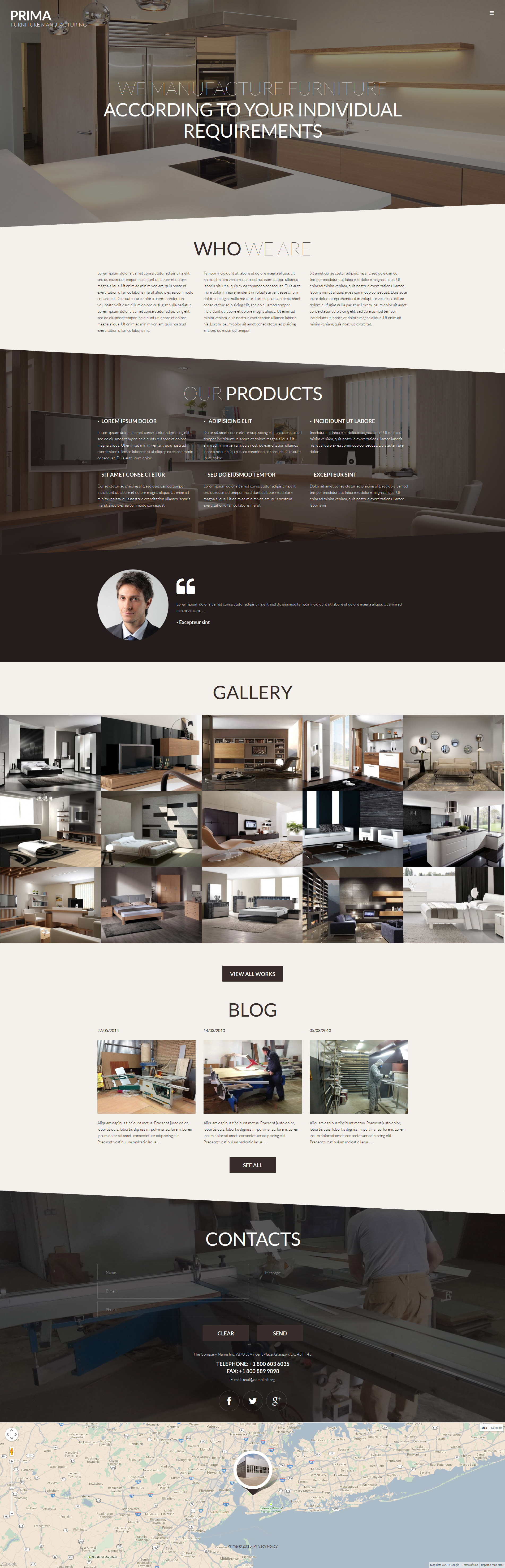 Prima - Interior Decor & Furniture Manufacturing WordPress Theme