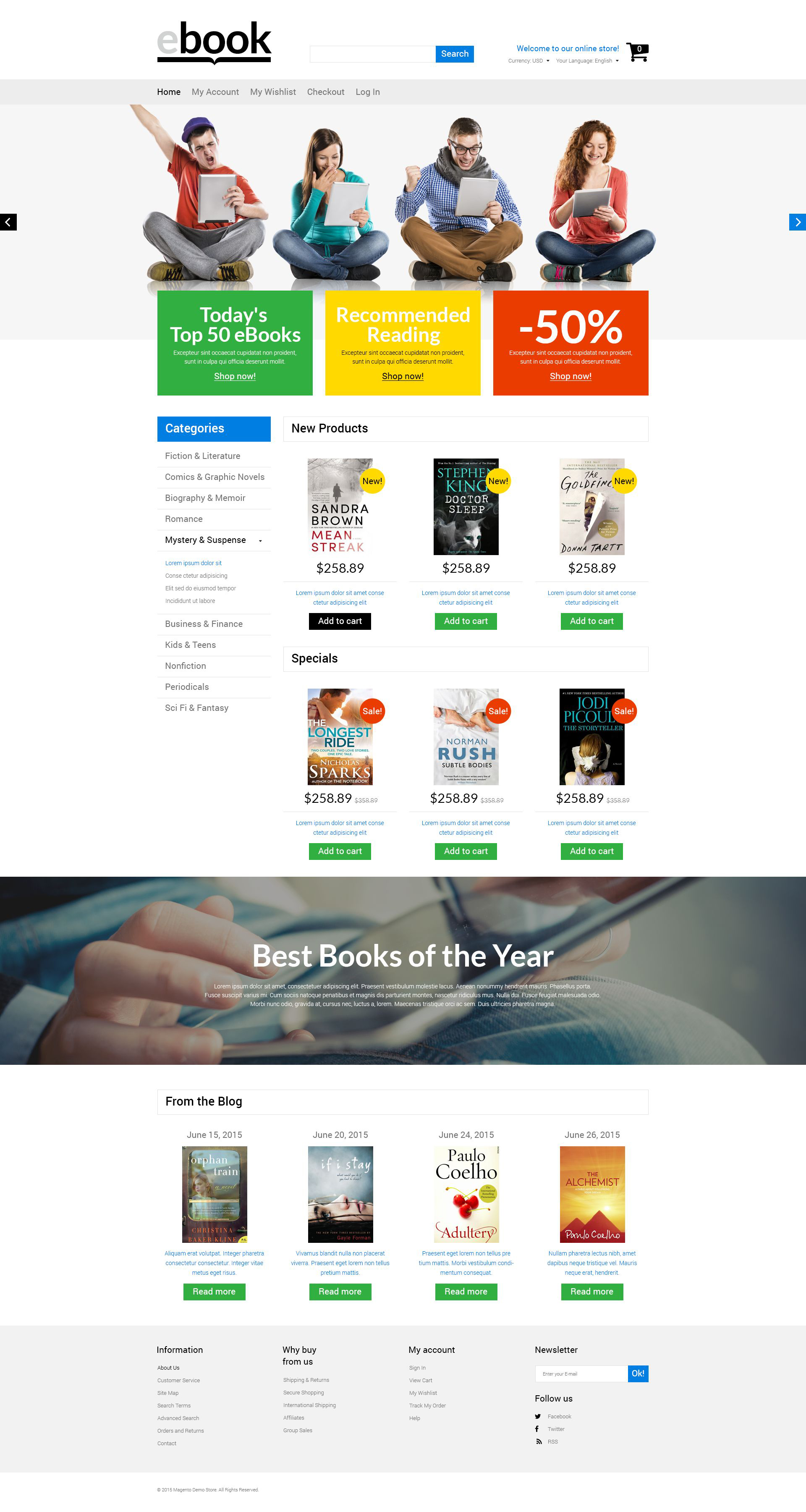 Selling E-books Magento Theme