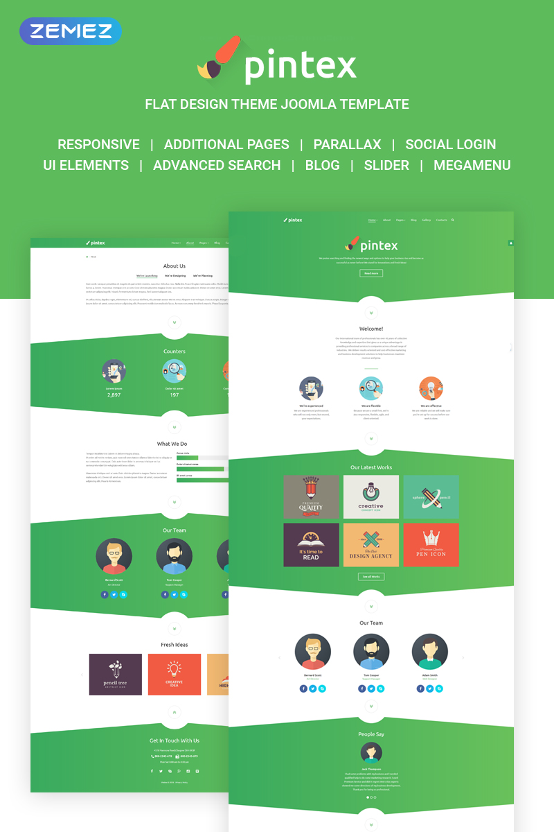 Pintex Responsive Joomla Template