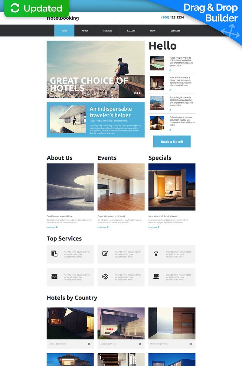 Hotel Booking MotoCMS Website Template