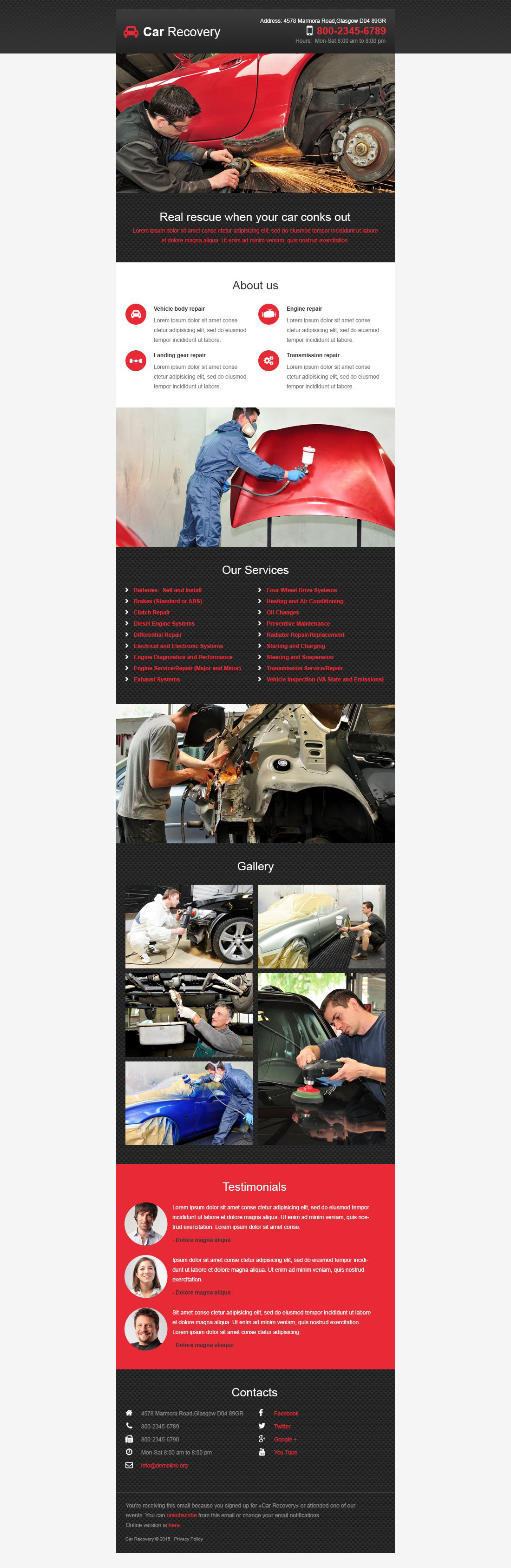 Car Repair Responsive Newsletter Template