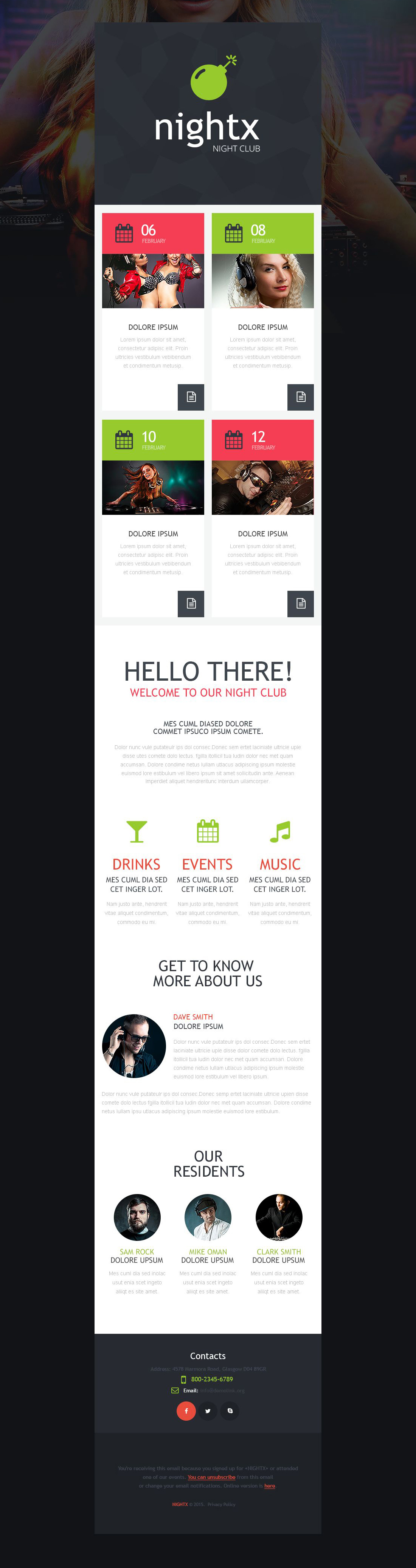 Night Club Responsive Newsletter Template