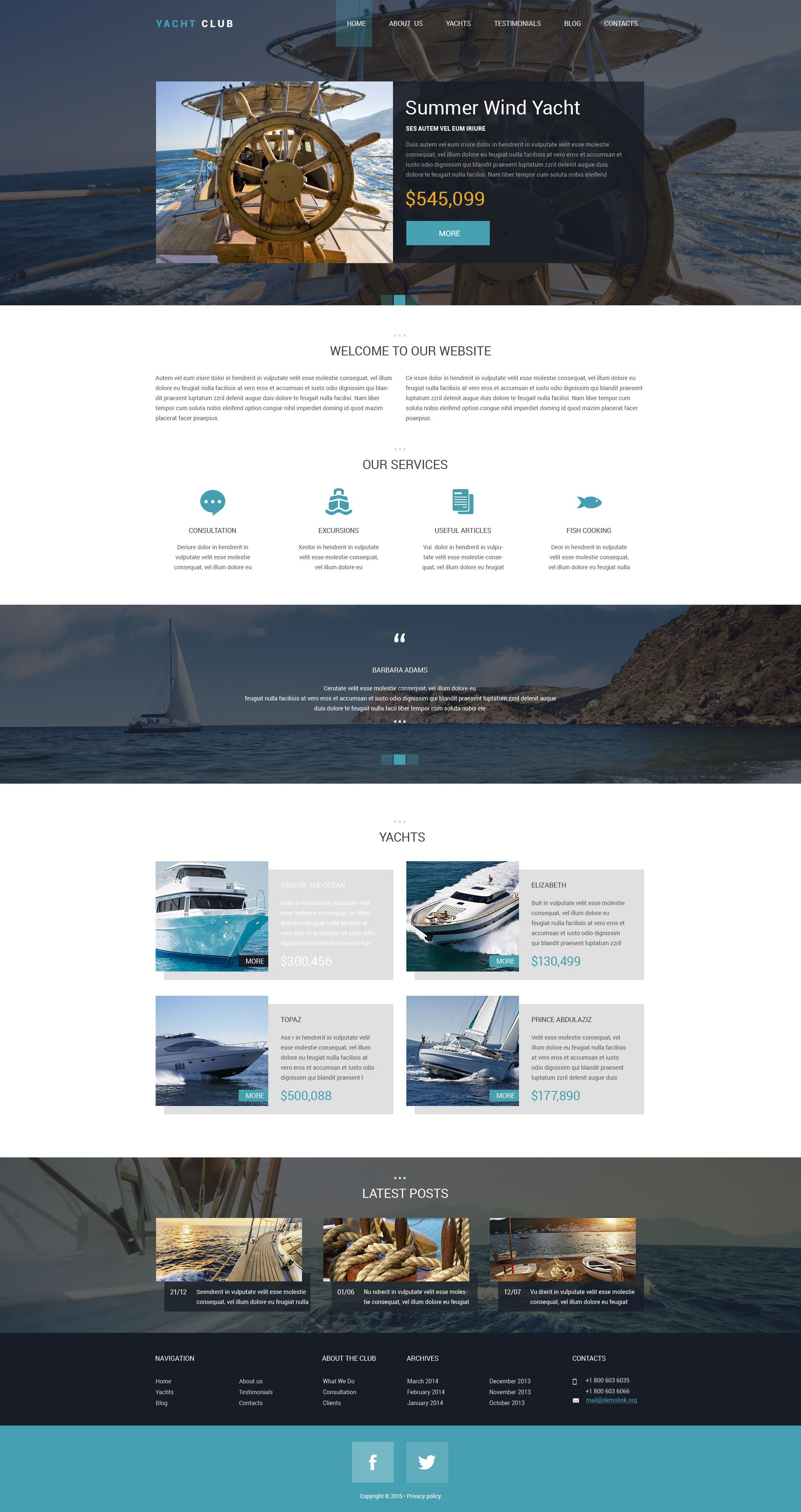 Yacht Club Drupal Template