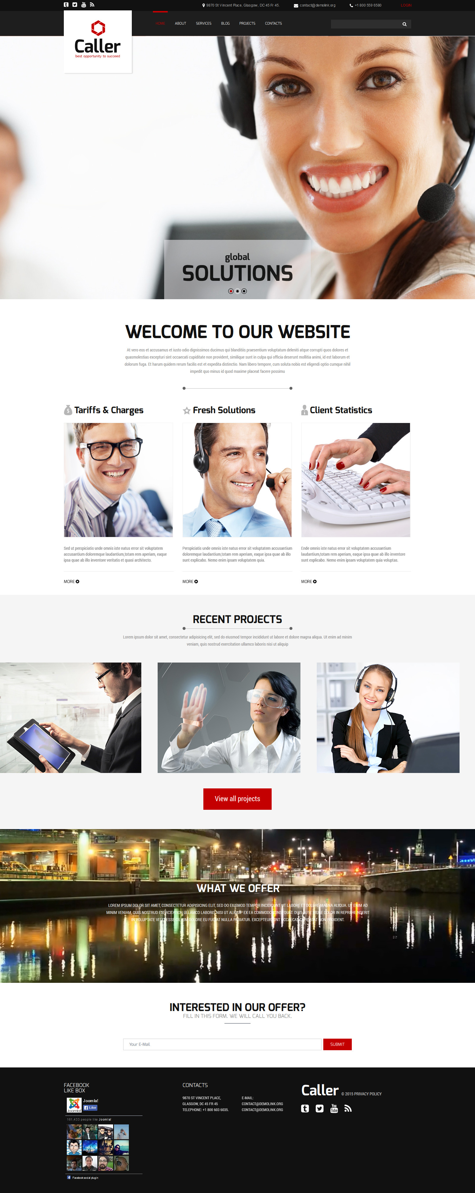 Call Center Joomla Template