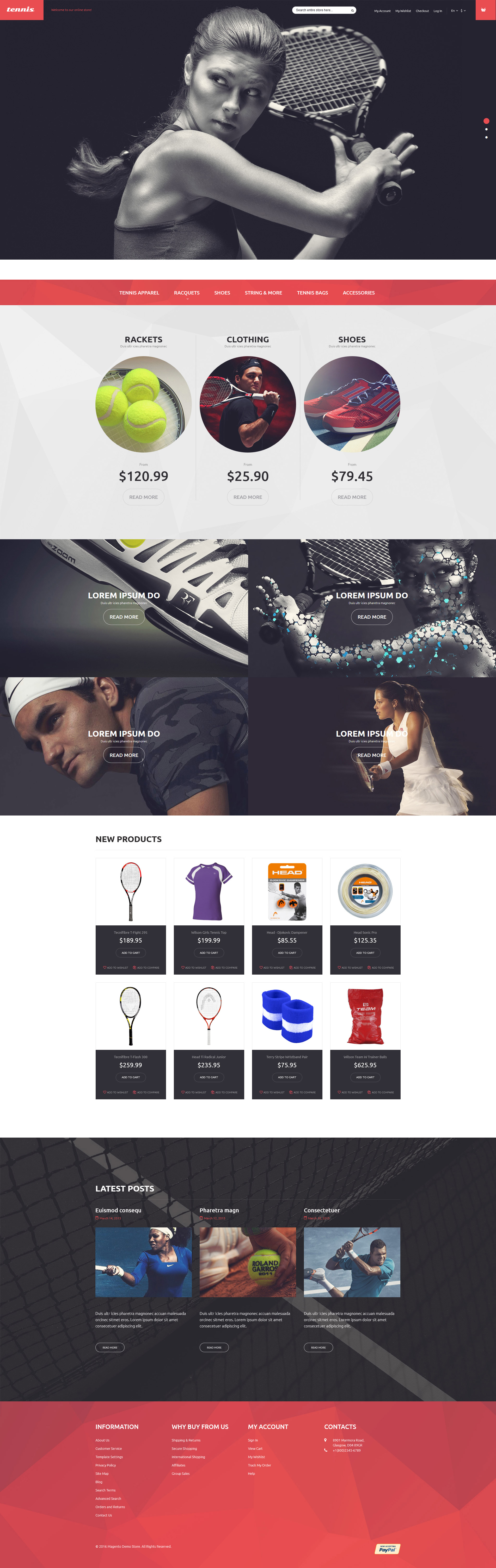 Tennis Equipment Magento Theme