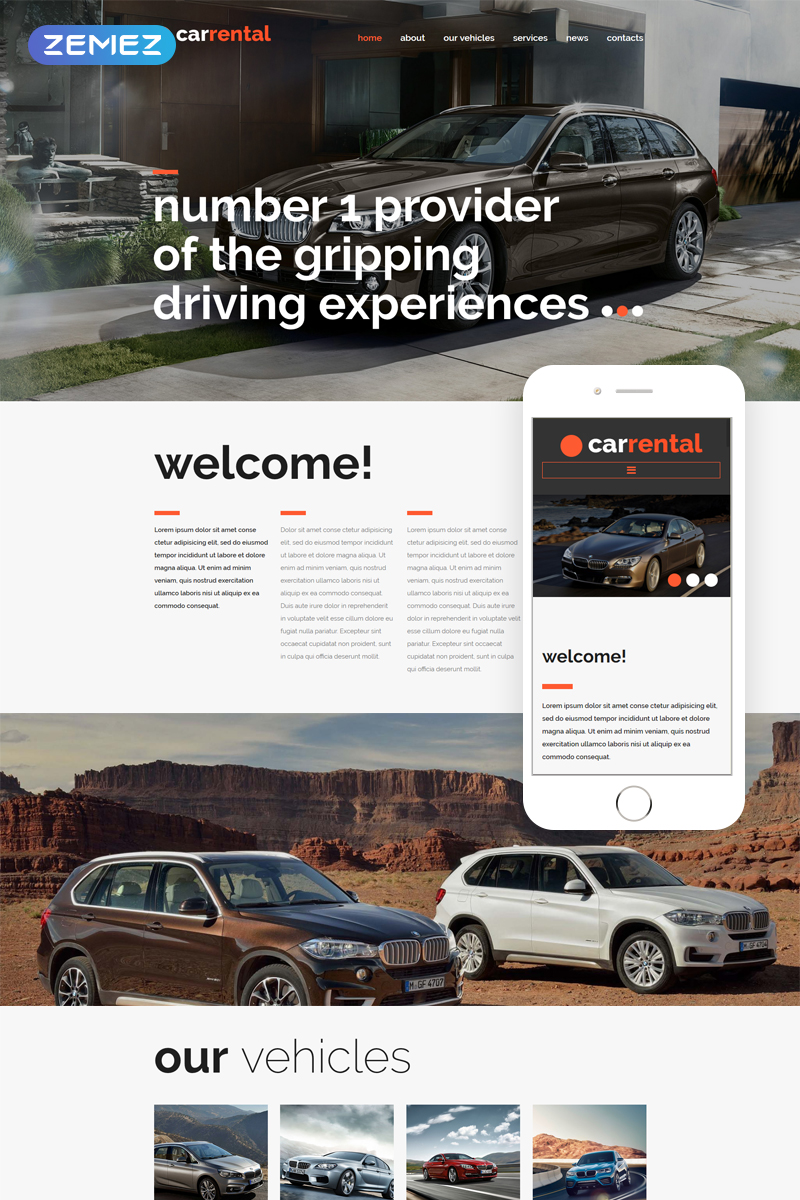 Rental Cars Joomla Template