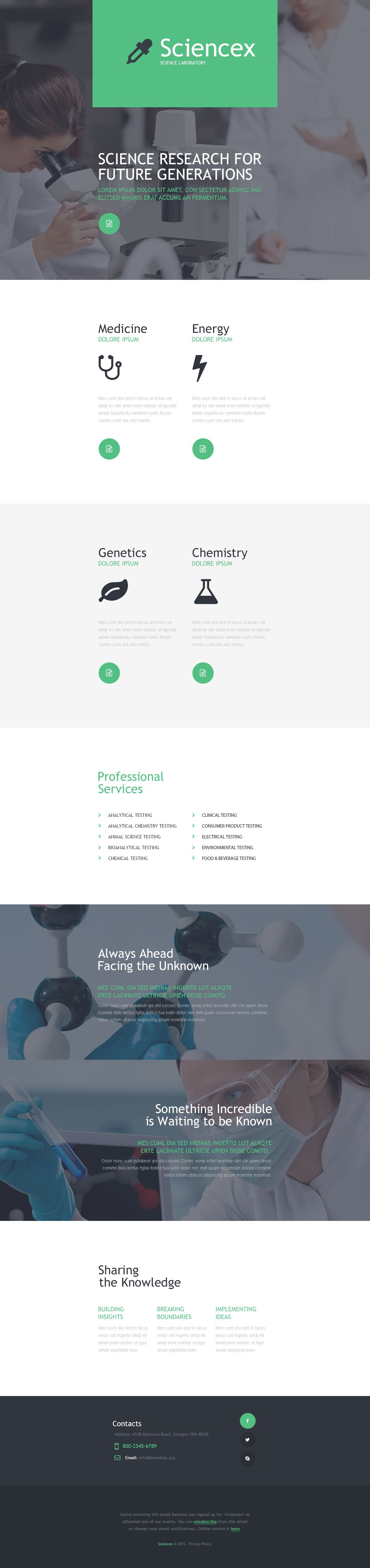 Science Lab Responsive Newsletter Template