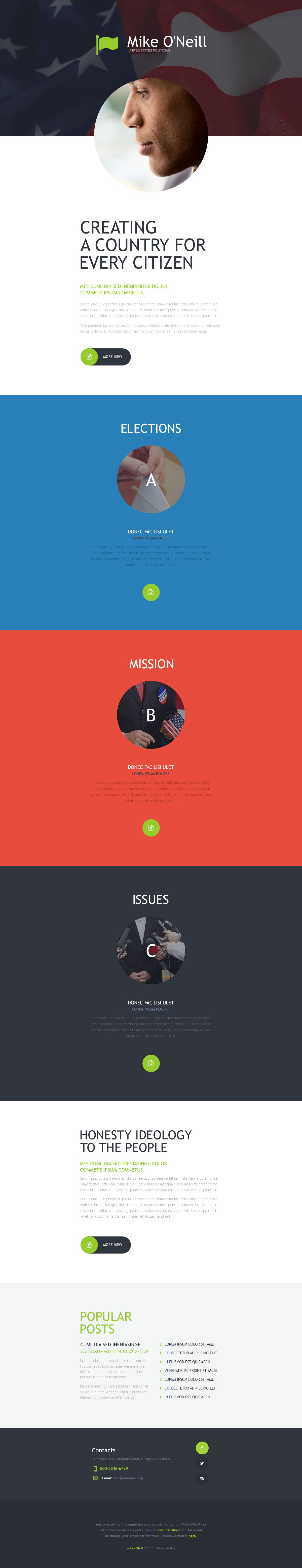 Political Candidate Responsive Newsletter Template