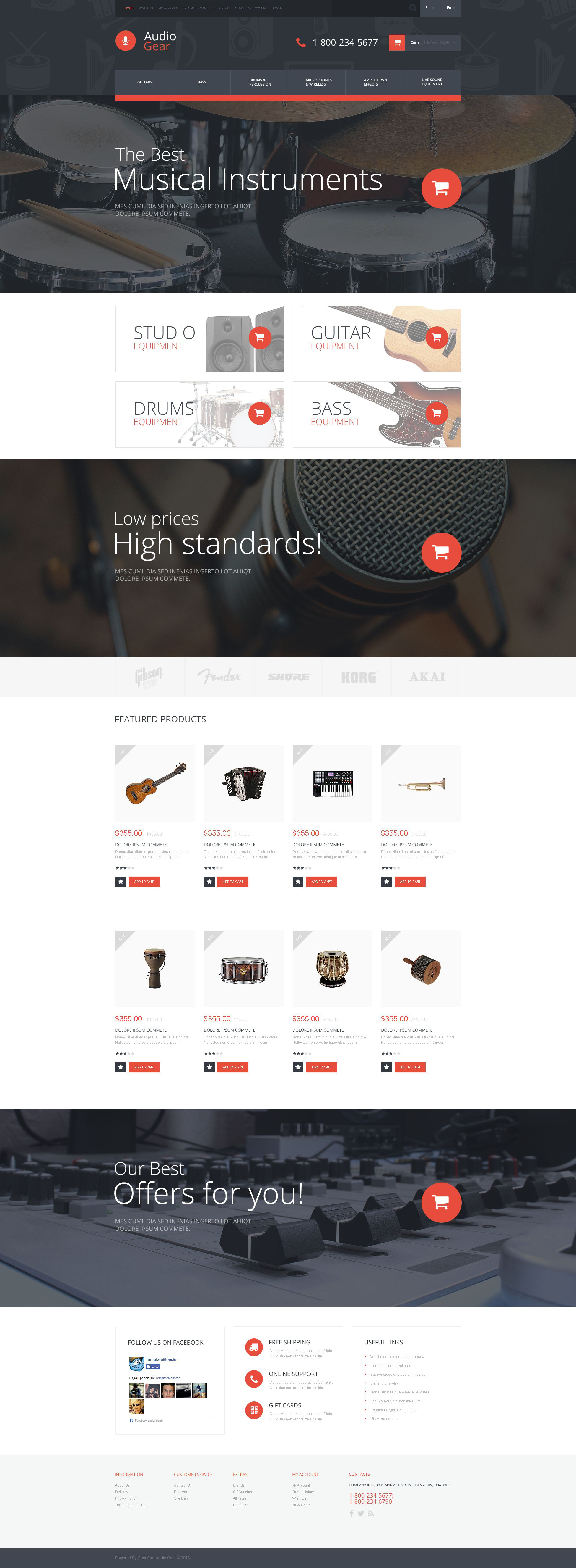 Audiogear Shop OpenCart Template