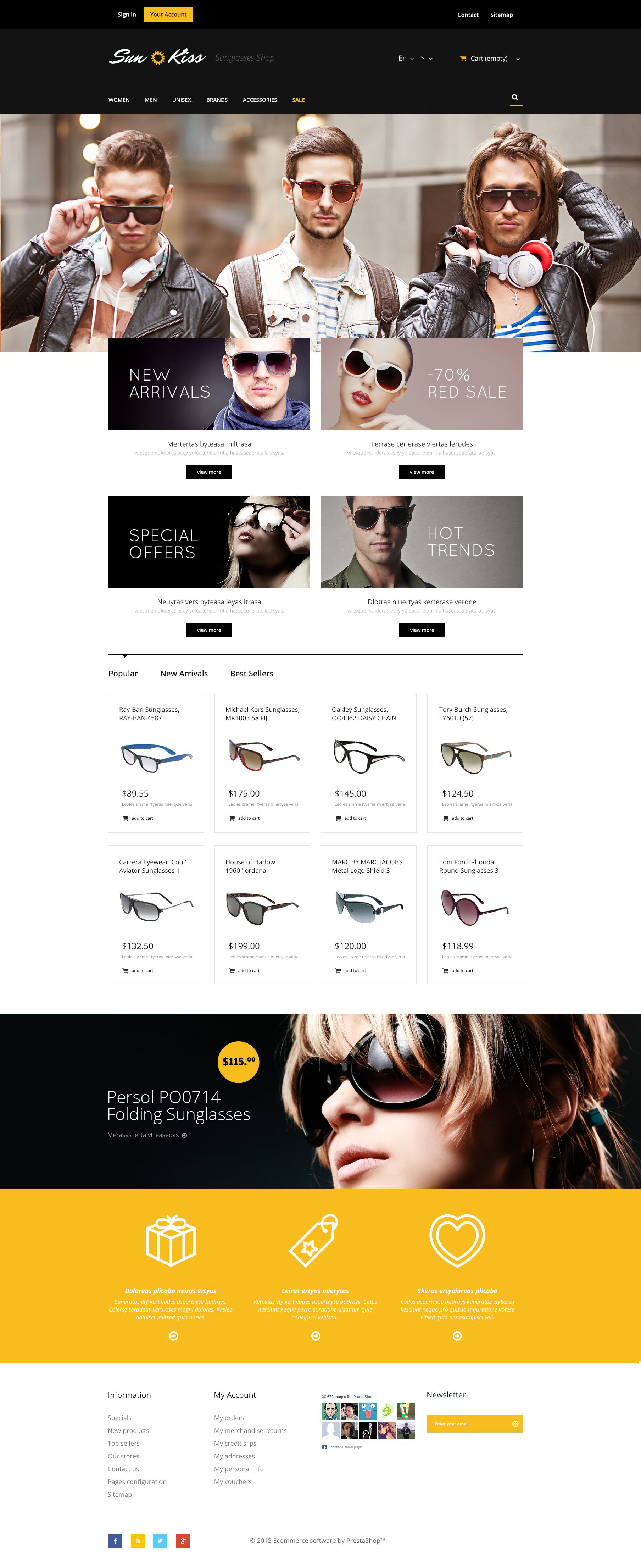 Exclusive Sunglasses PrestaShop Theme