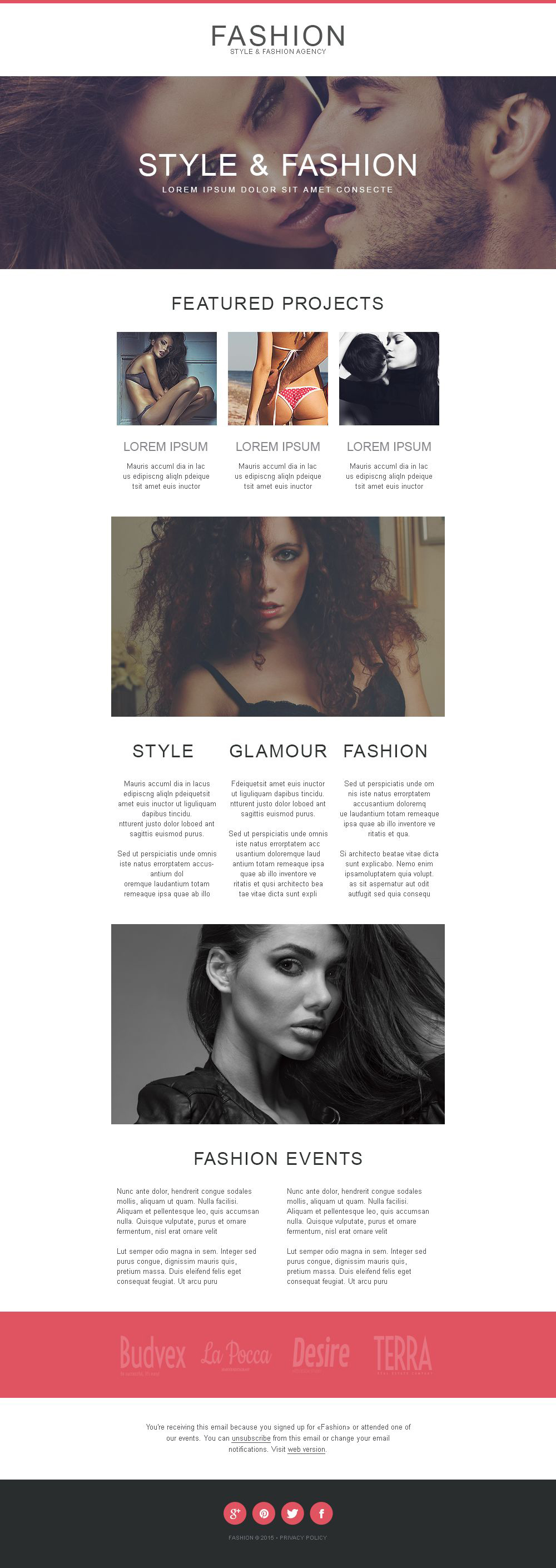 Model Agency Responsive Newsletter Template