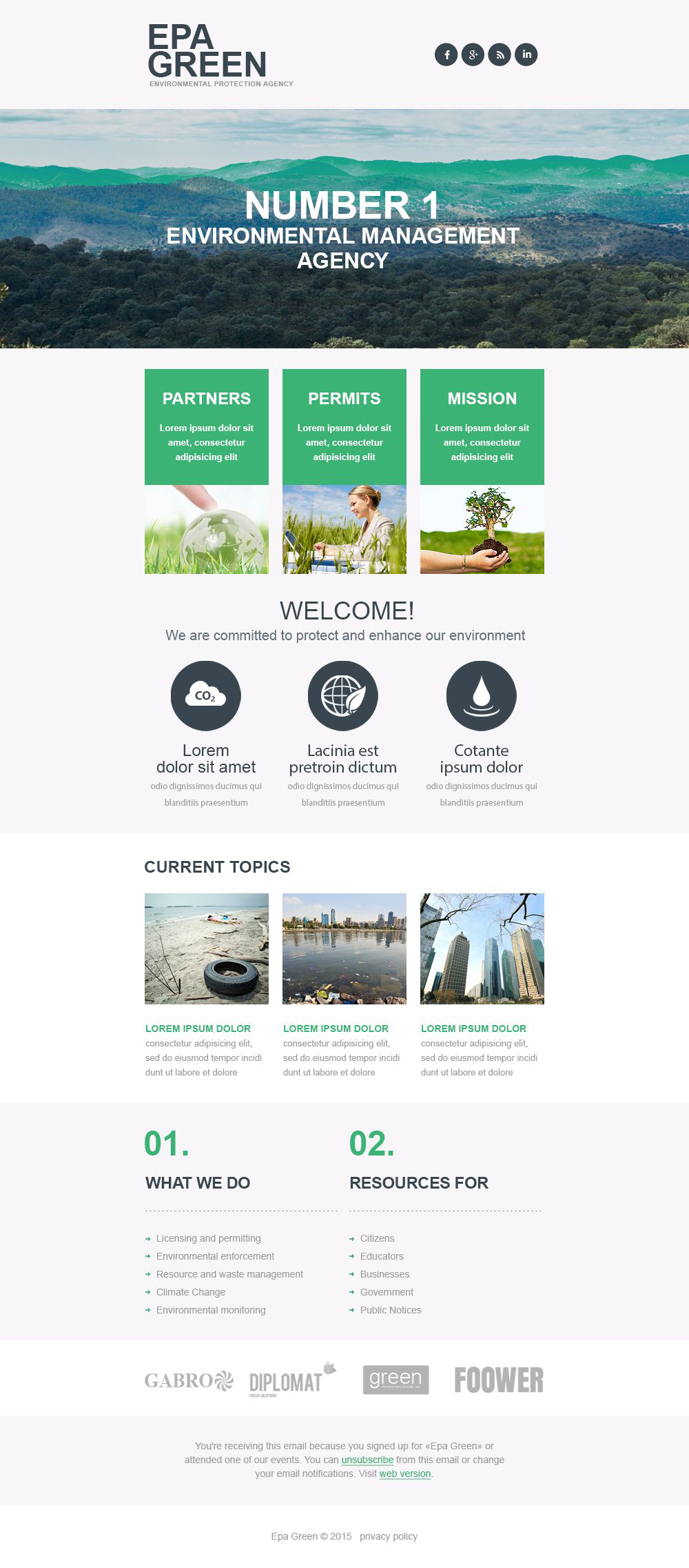 Environmental Responsive Newsletter Template