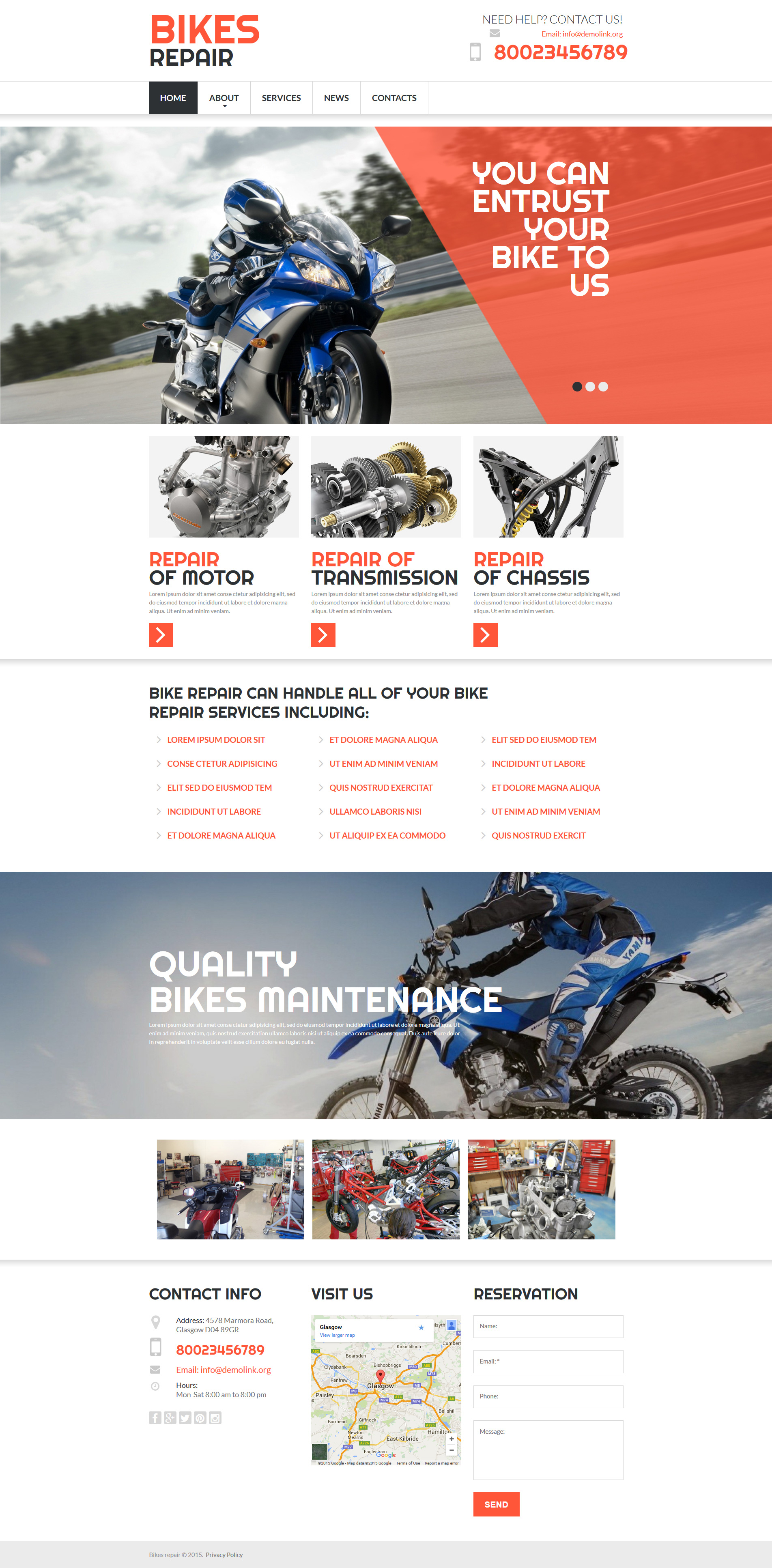 Bike Shop Moto CMS 3 Template