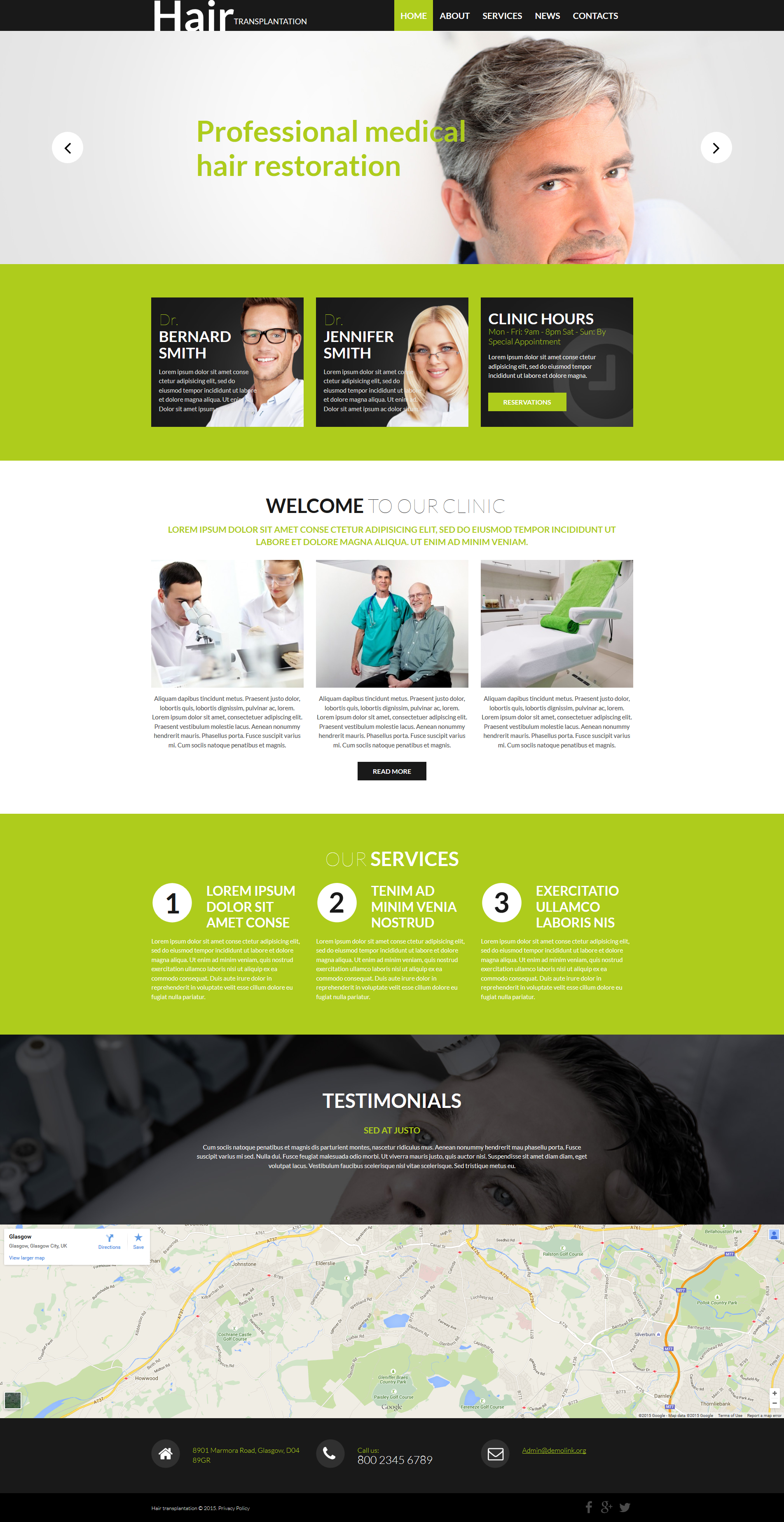 Hair Clinic Moto CMS 3 Template